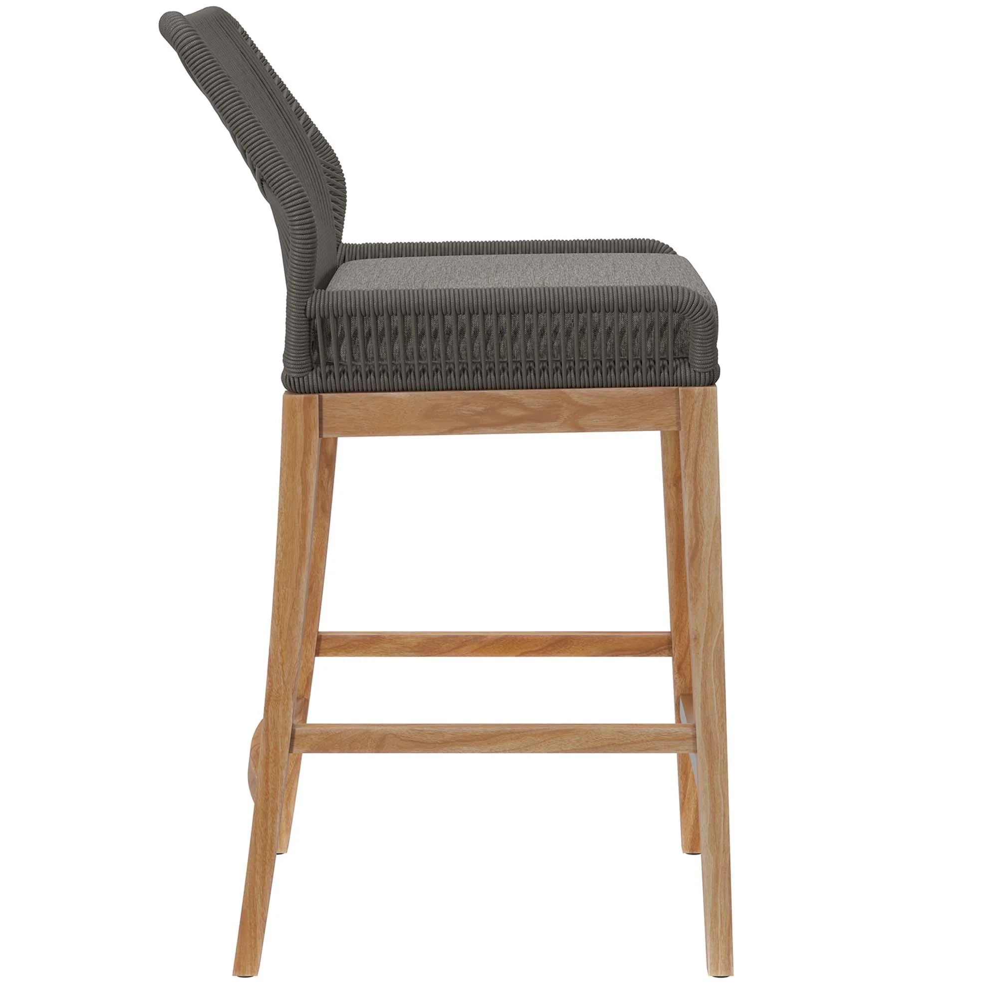 Wellspring Outdoor Patio Teak Wood Bar Stool - Image 11