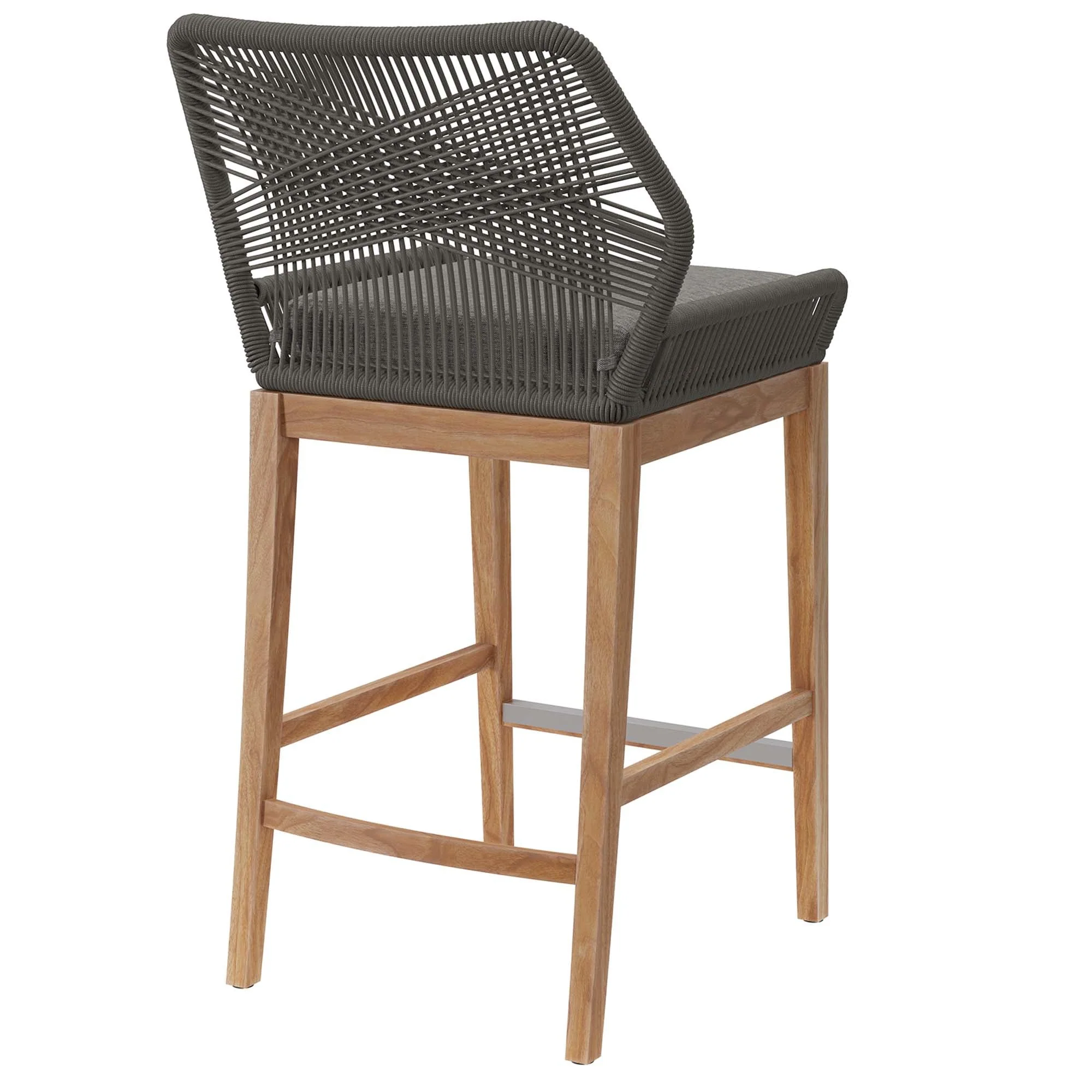 Wellspring Outdoor Patio Teak Wood Bar Stool - Image 12