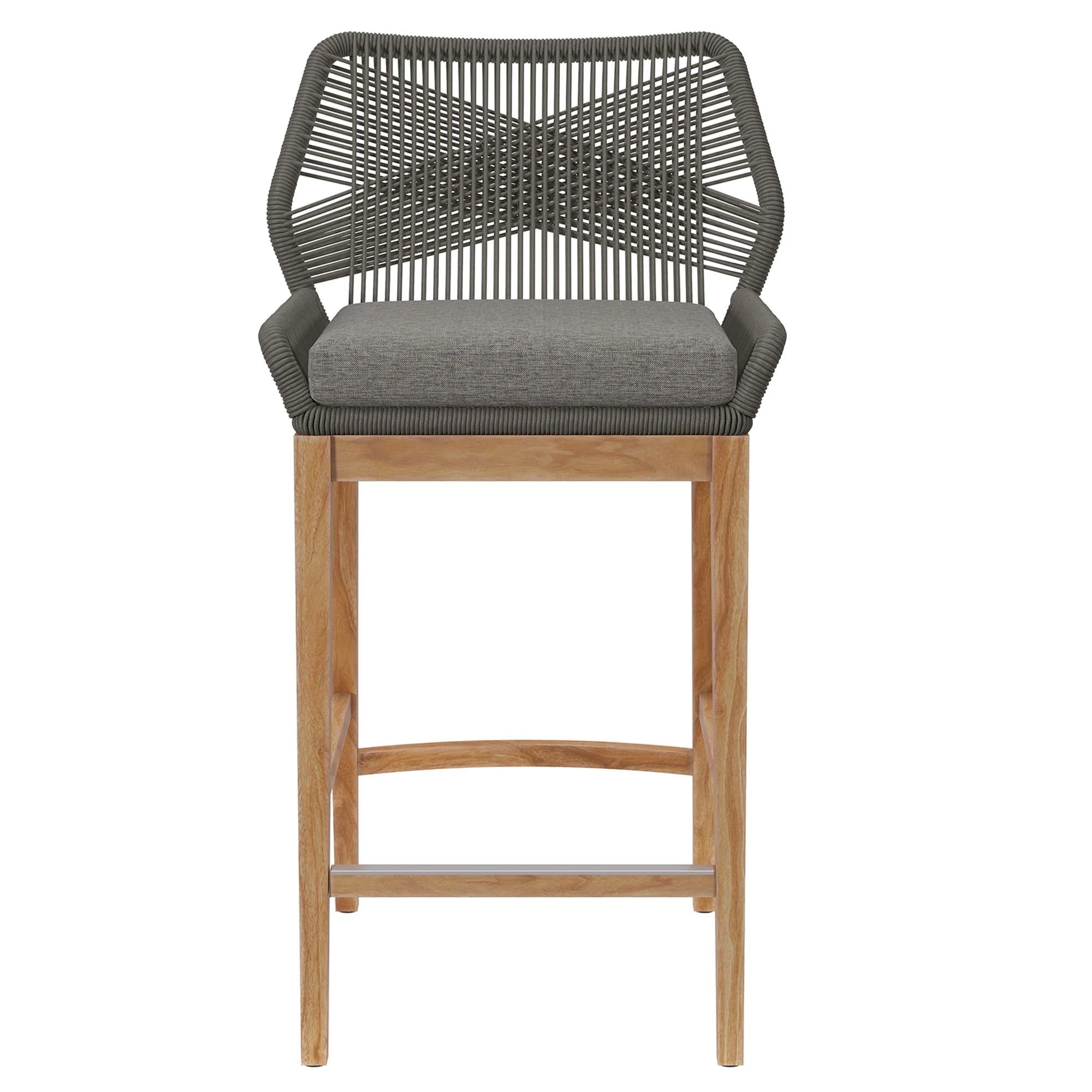 Wellspring Outdoor Patio Teak Wood Bar Stool - Image 13