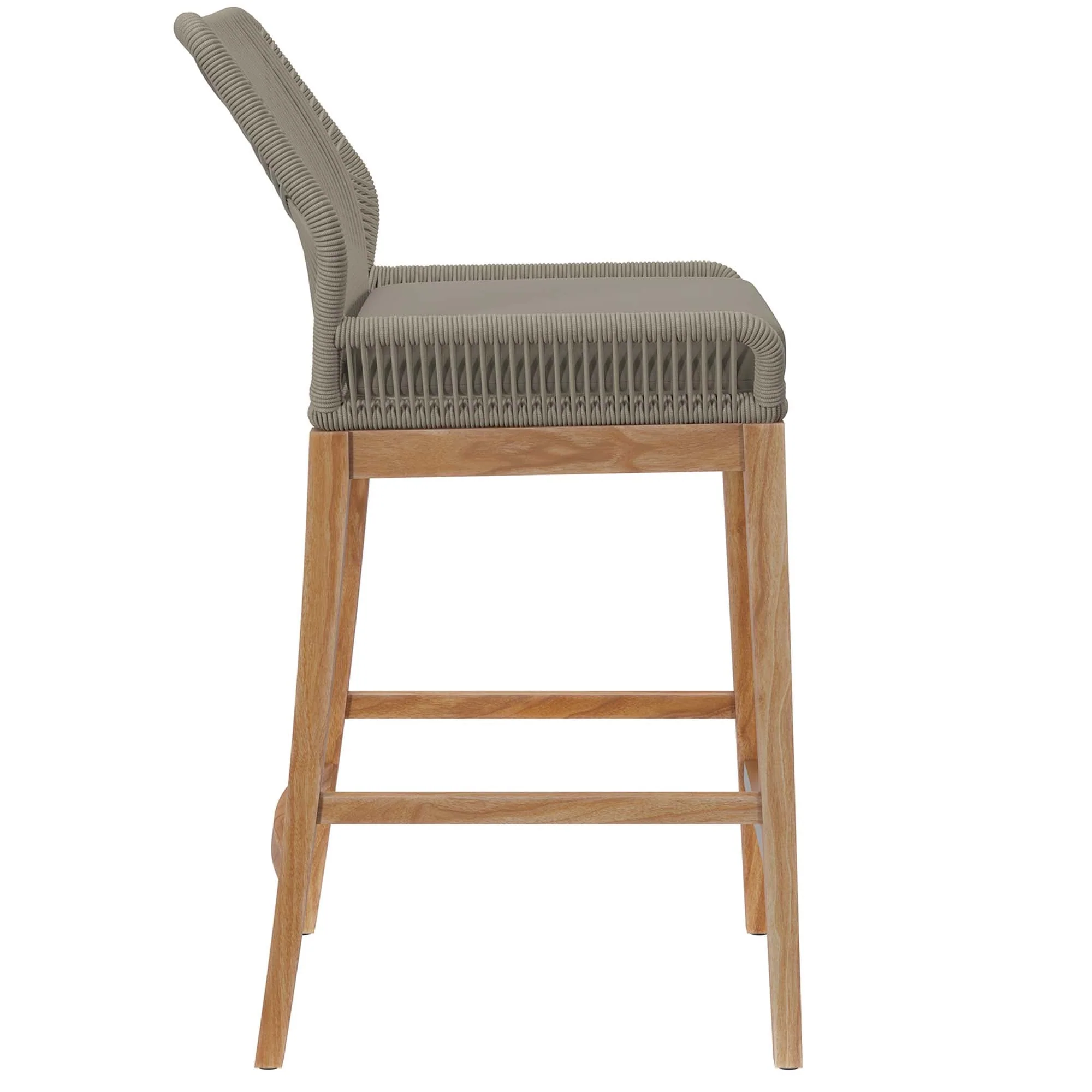 Wellspring Outdoor Patio Teak Wood Bar Stool - Image 18