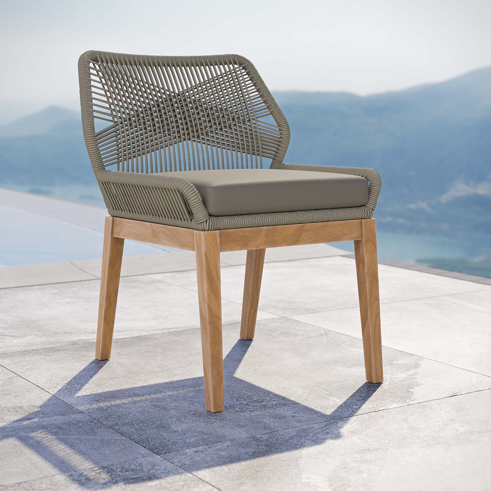 Wellspring Outdoor Patio Teak Wood Dining Chair - Image 16
