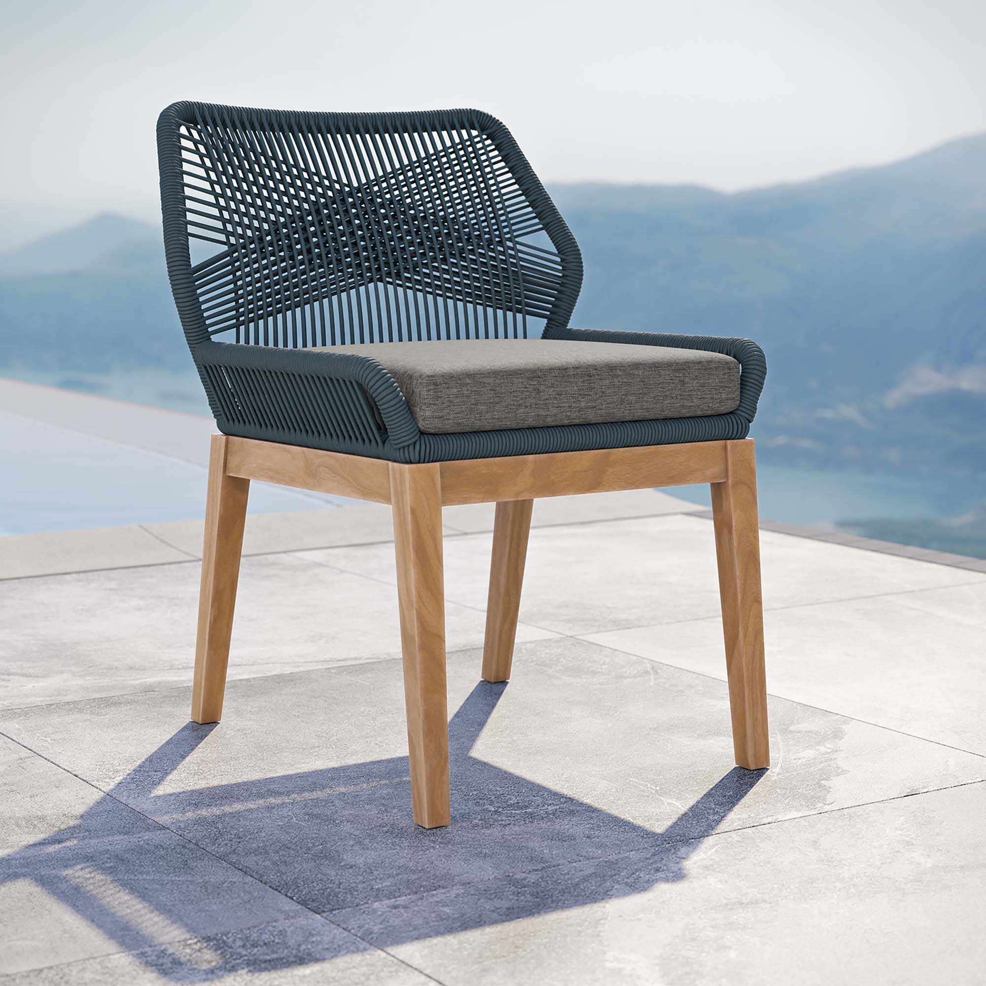 Wellspring Outdoor Patio Teak Wood Dining Chair - Image 2