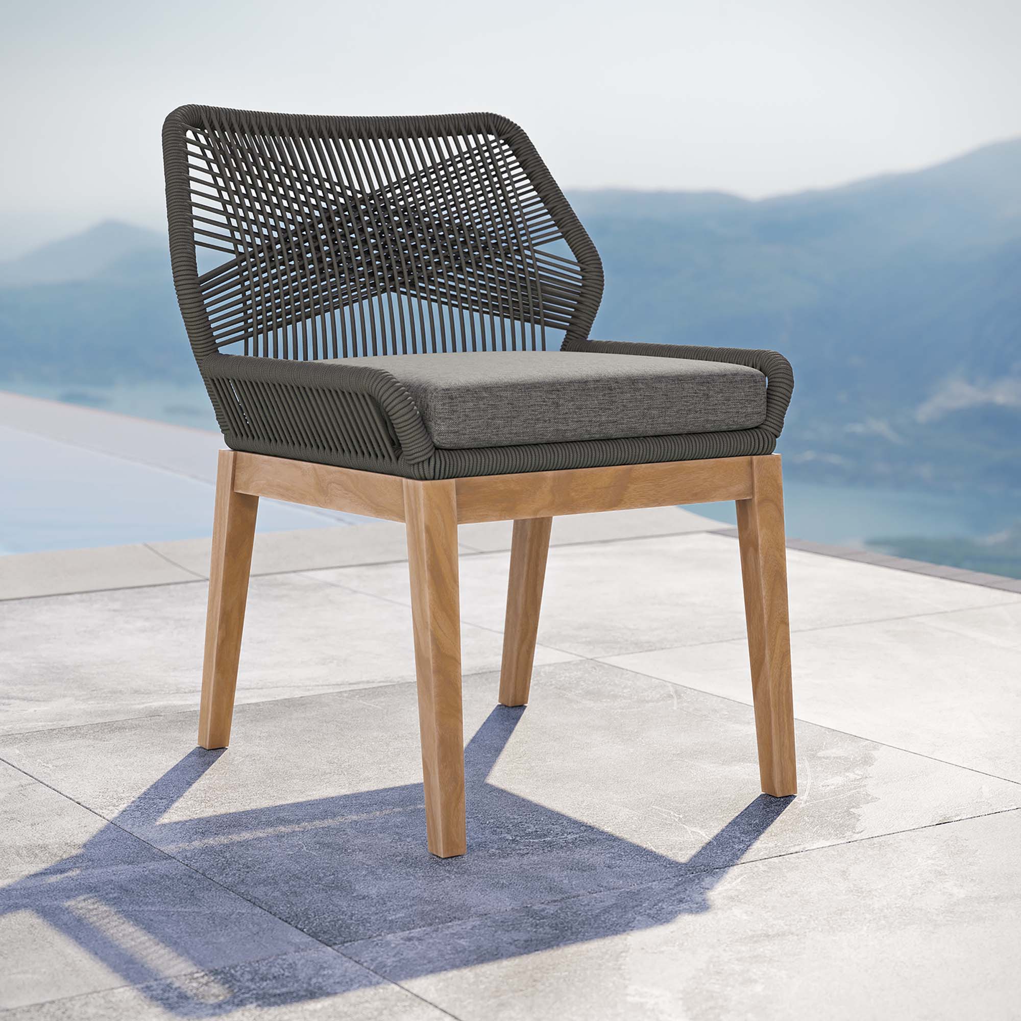 Wellspring Outdoor Patio Teak Wood Dining Chair - Image 9