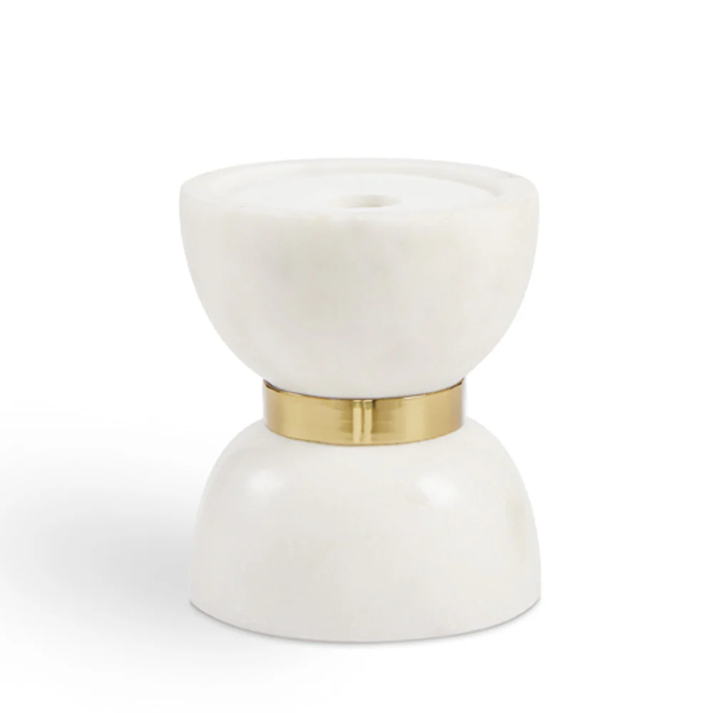 White Marble and Gold Tea Light - Image 3