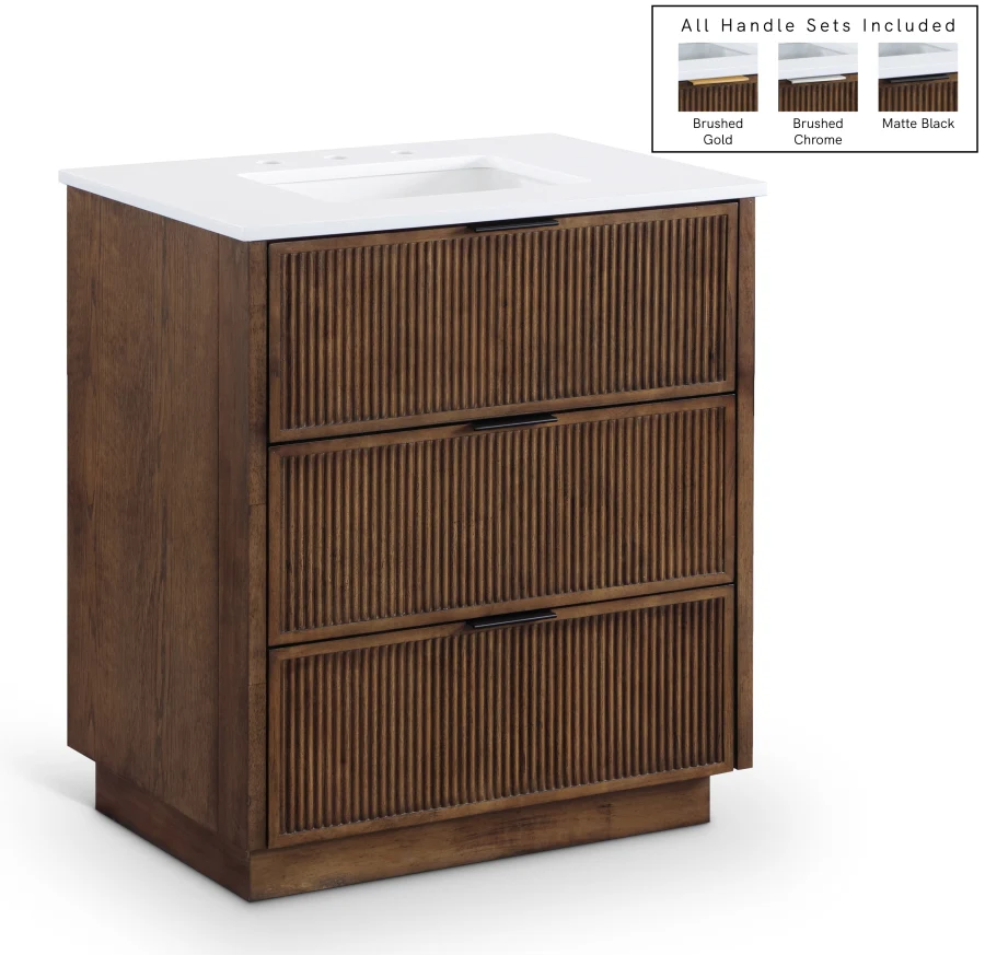 Willard White Engineered Stone And Solid Wood Bathroom Vanity - Image 28
