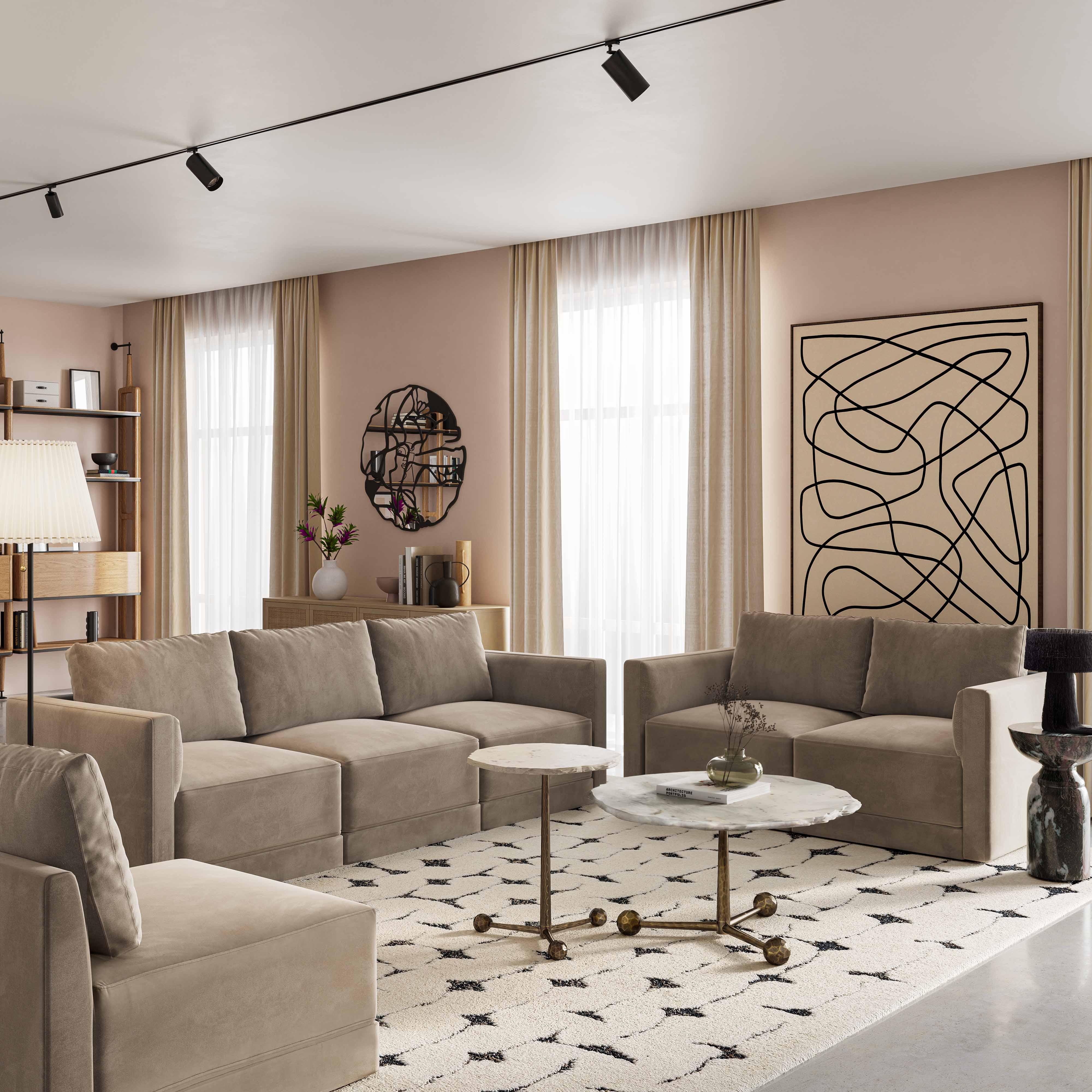 Willow 105" Performance Velvet Modular Sofa - Image 2