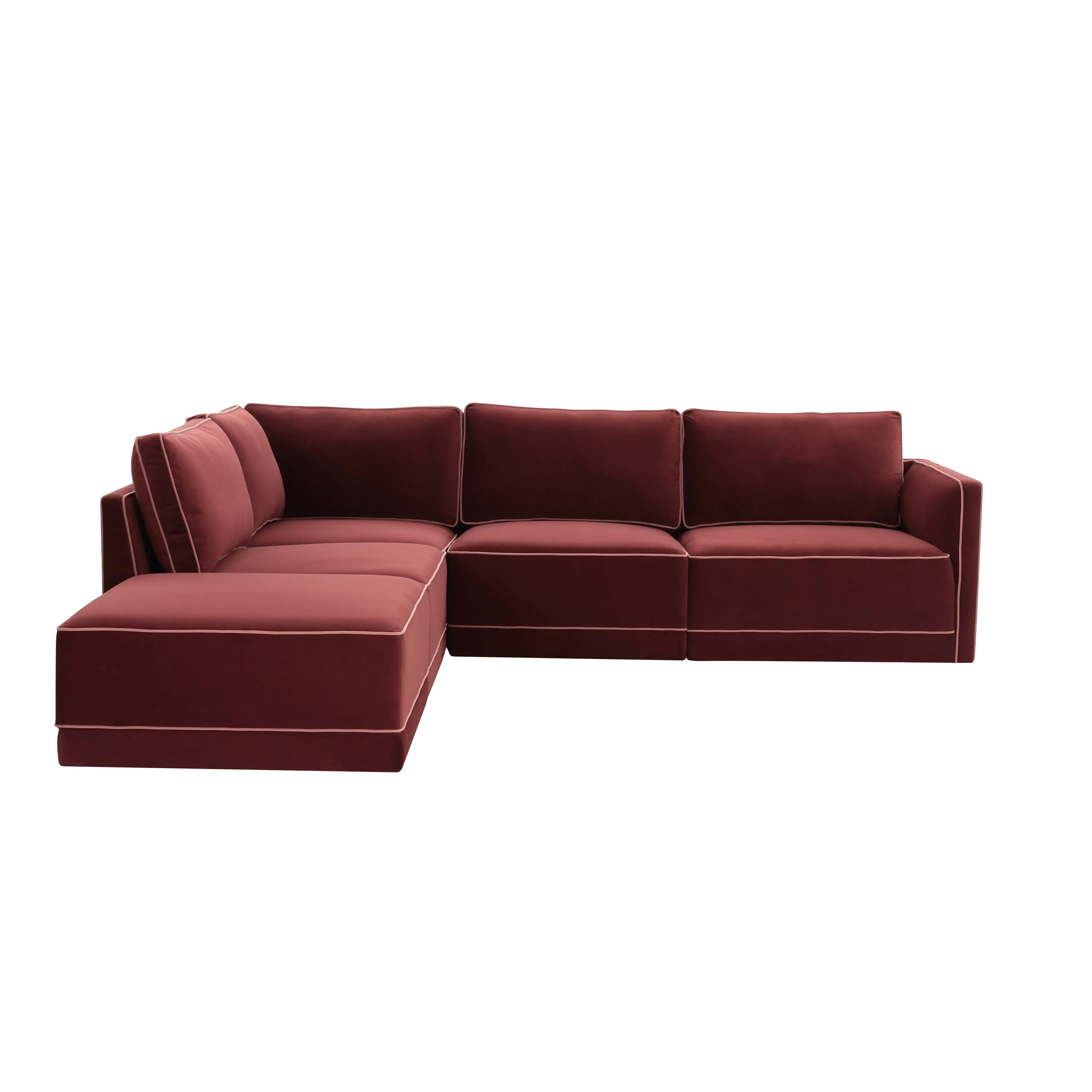 Willow 5-Piece Performance Velvet Modular Left Facing Sectional - Image 3
