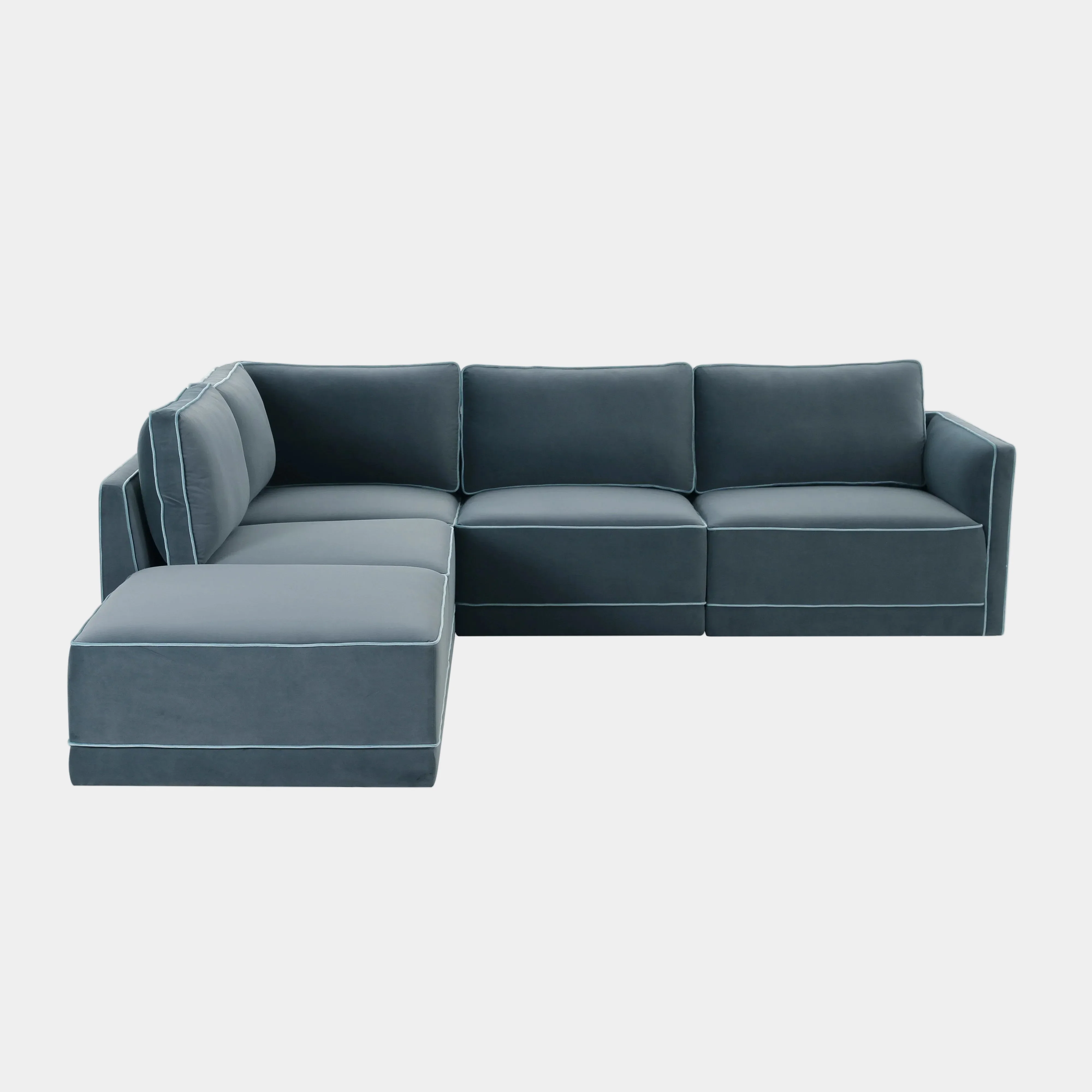 Willow 5-Piece Performance Velvet Modular Left Facing Sectional - Image 7