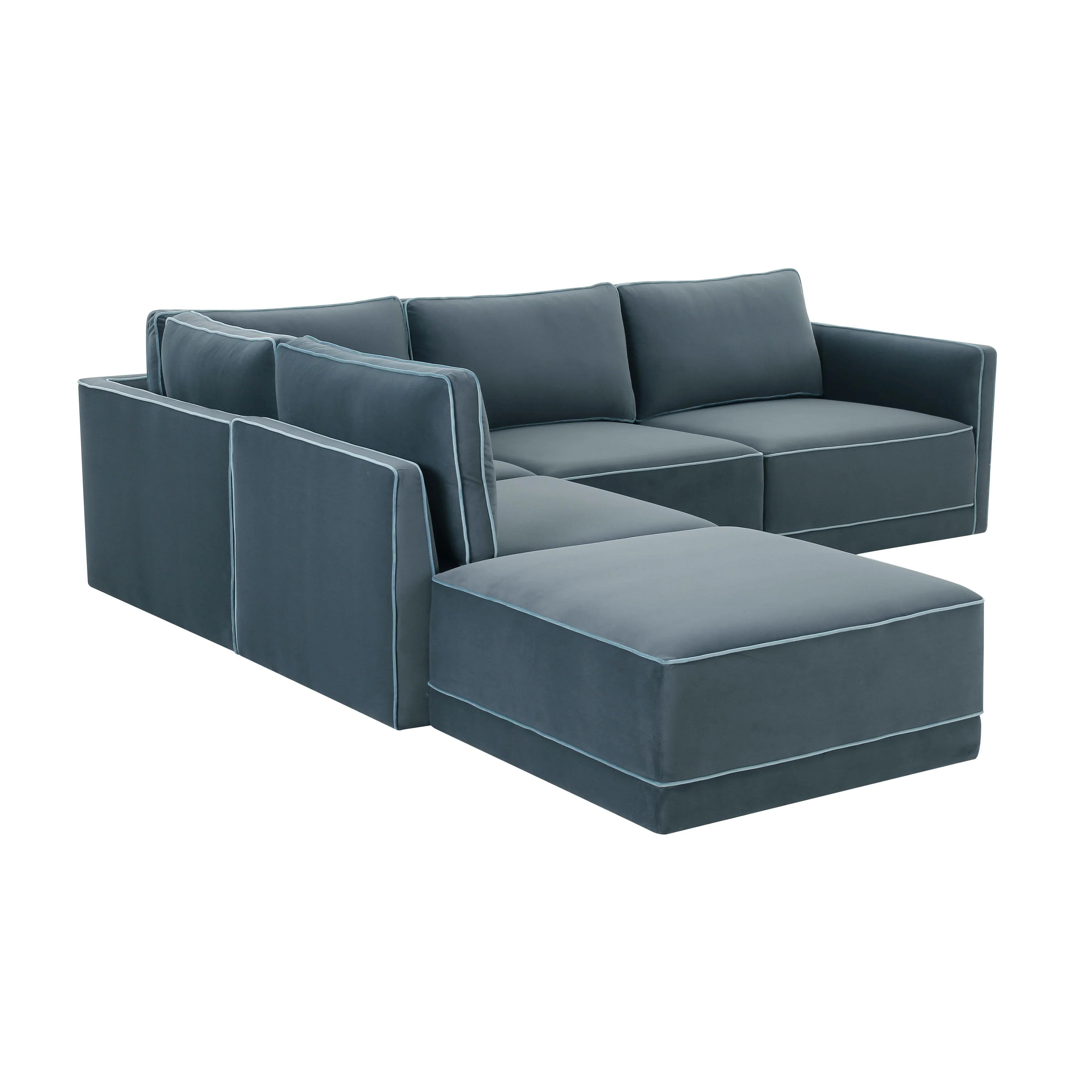 Willow 5-Piece Performance Velvet Modular Left Facing Sectional - Image 9