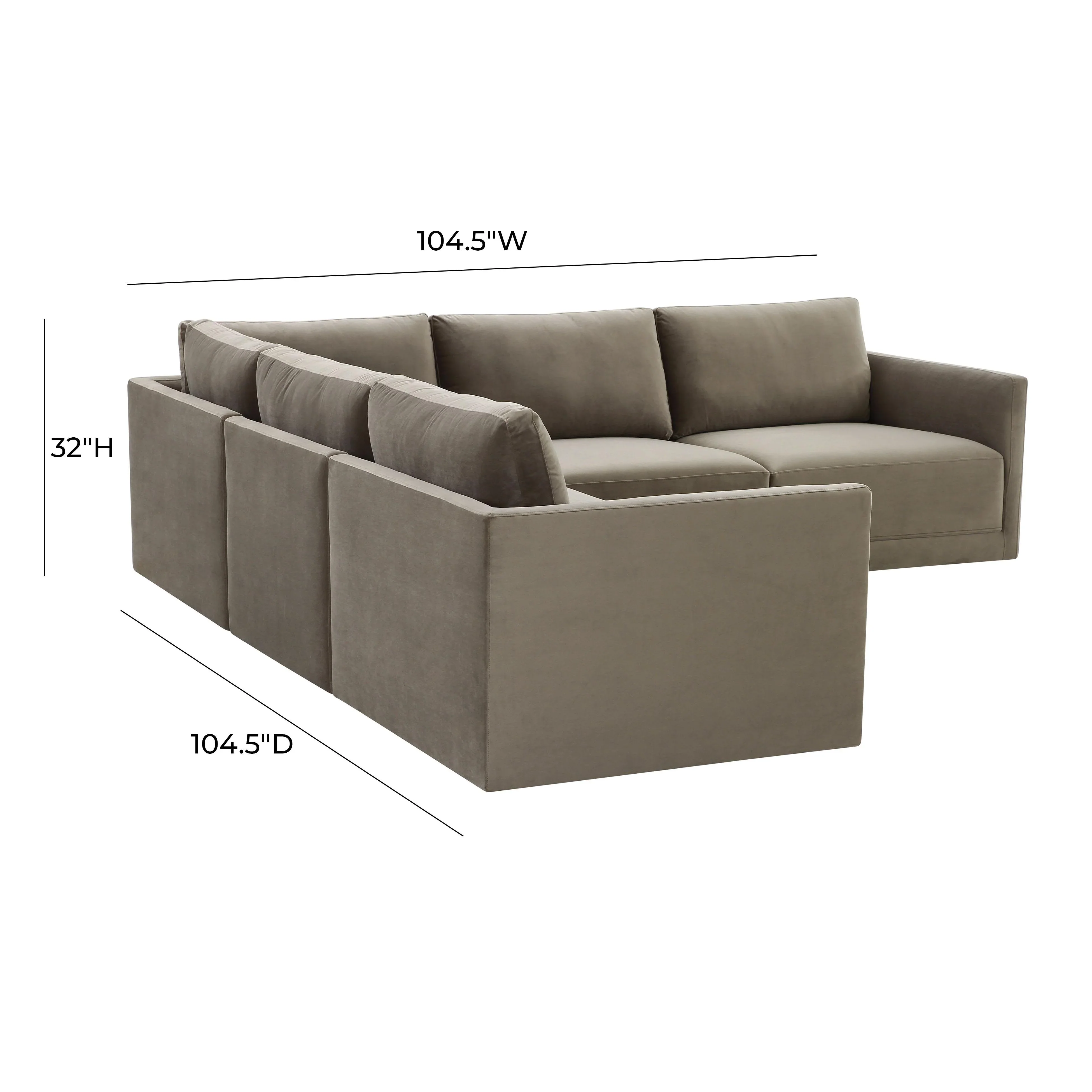 Willow 5-Piece Performance Velvet Modular L Sectional - Image 6