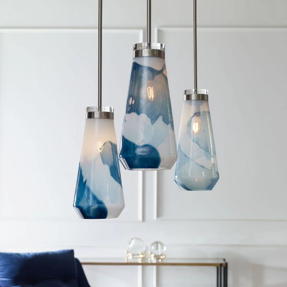 Windswept Blue & White, 1 Lt Mini Pendant - Image 10