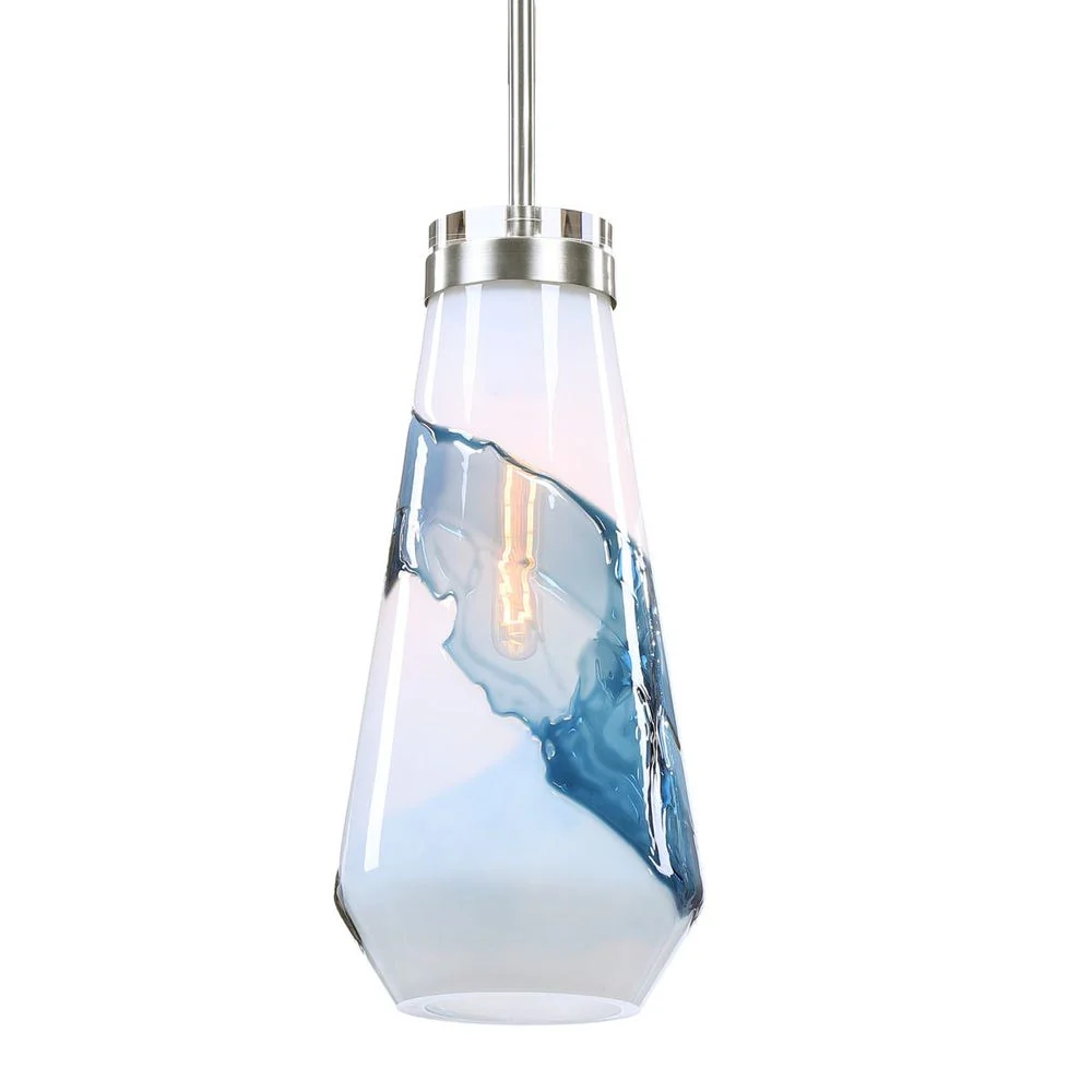 Windswept Blue & White, 1 Lt Mini Pendant - Image 4