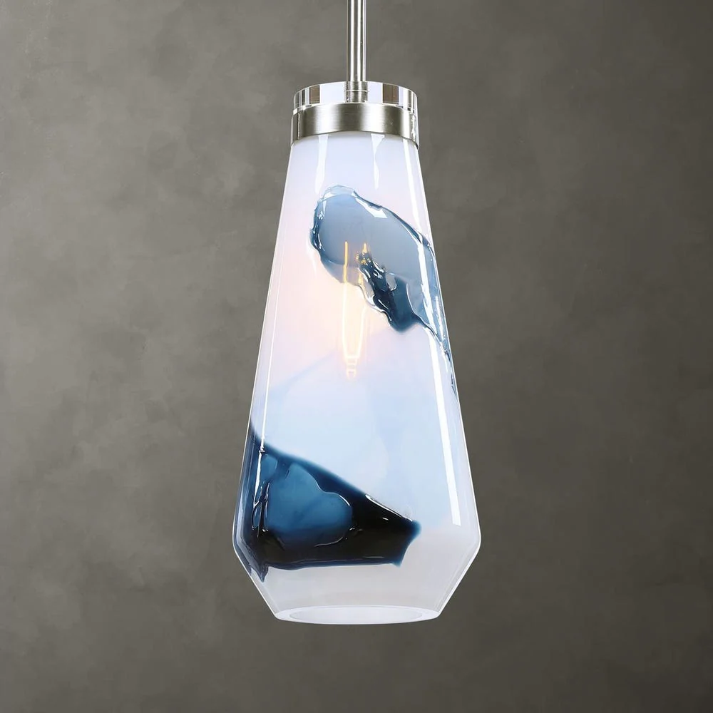 Windswept Blue & White, 1 Lt Mini Pendant - Image 9