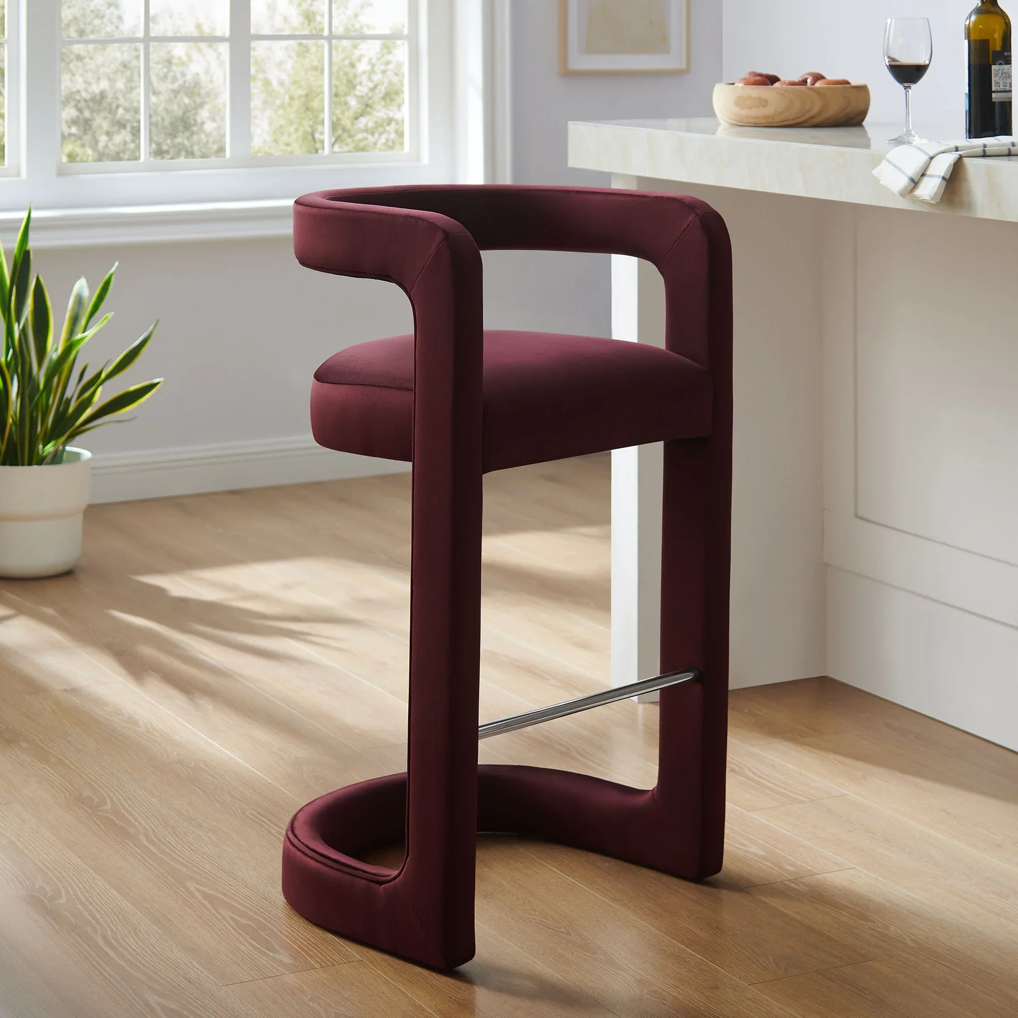 Winslow Performance Velvet Bar Stool - Image 20