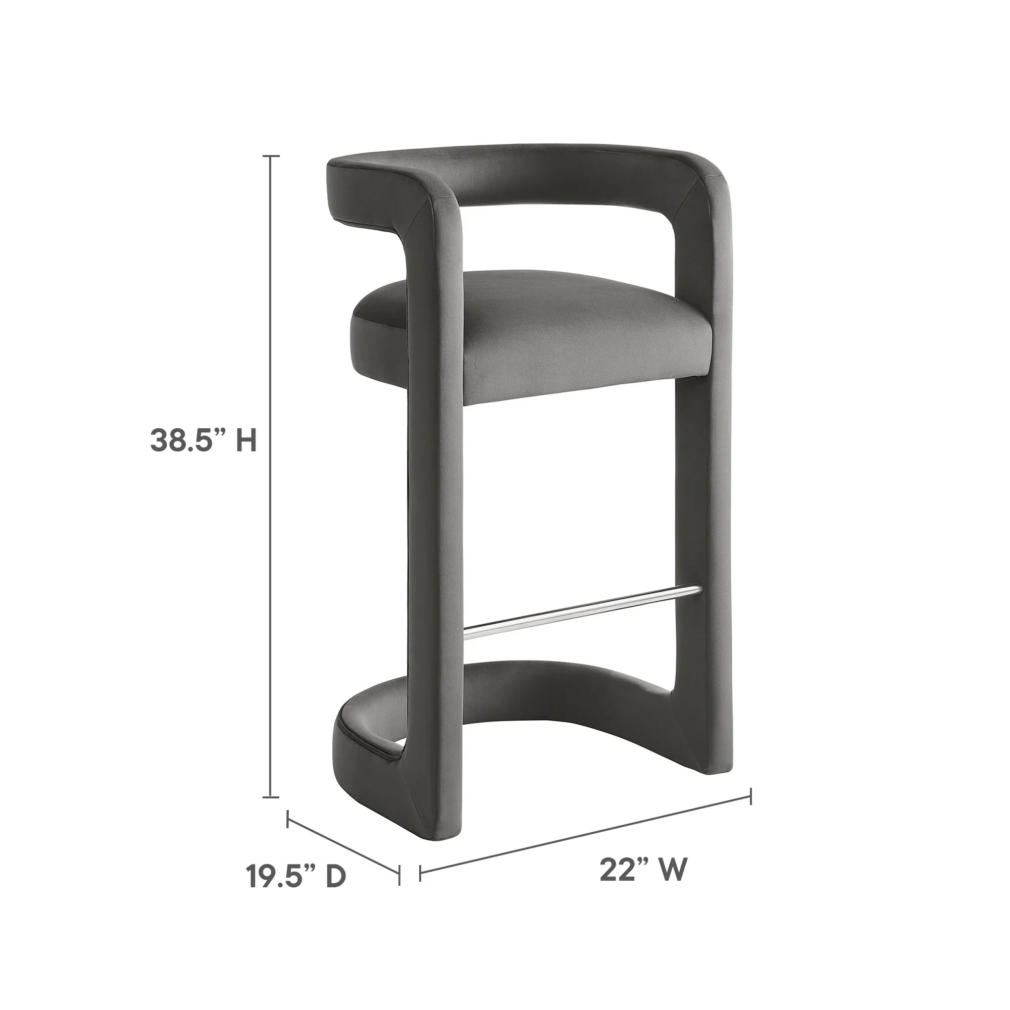 Winslow Performance Velvet Bar Stool - Image 45