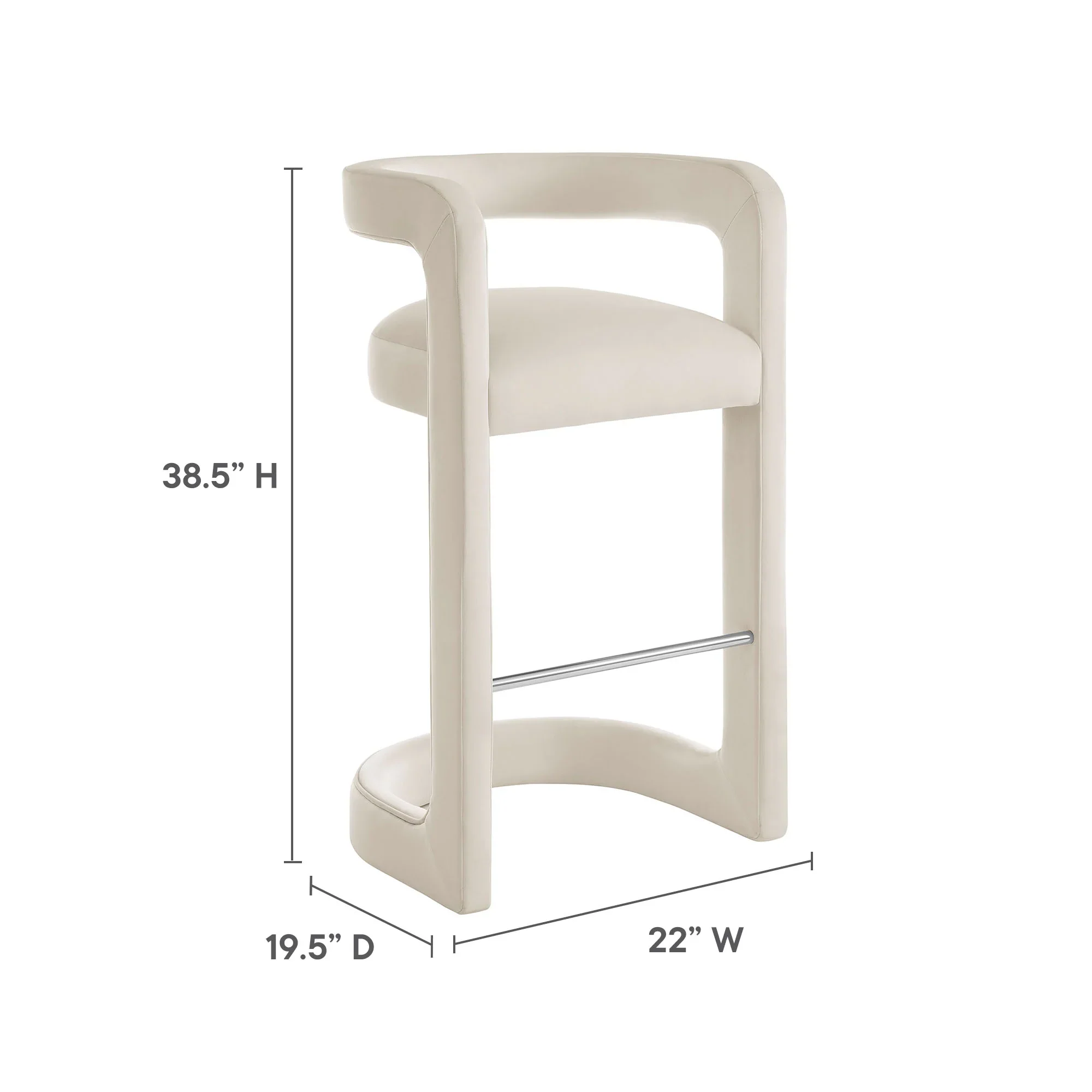 Winslow Performance Velvet Bar Stool - Image 9