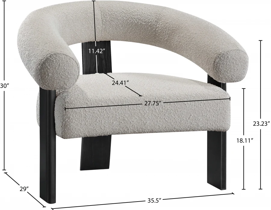 Winston Boucle Fabric Upholstered Accent Chair - Image 17