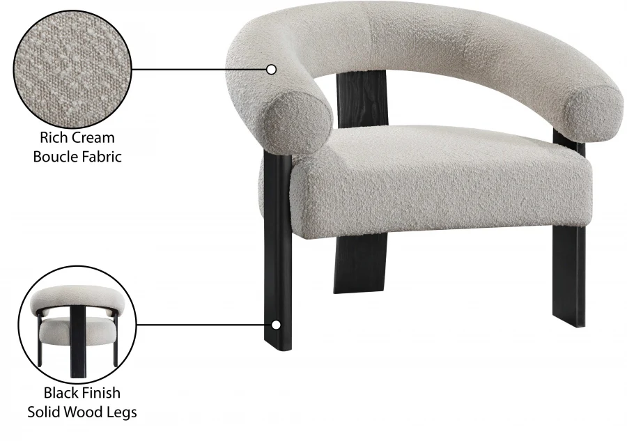 Winston Boucle Fabric Upholstered Accent Chair - Image 18