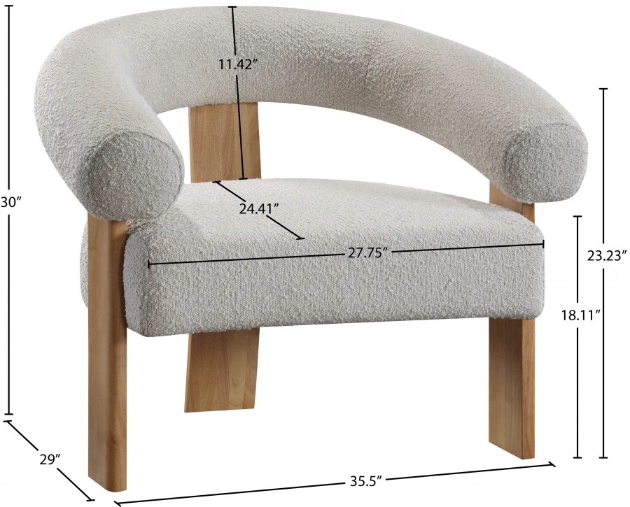 Winston Boucle Fabric Upholstered Accent Chair - Image 17