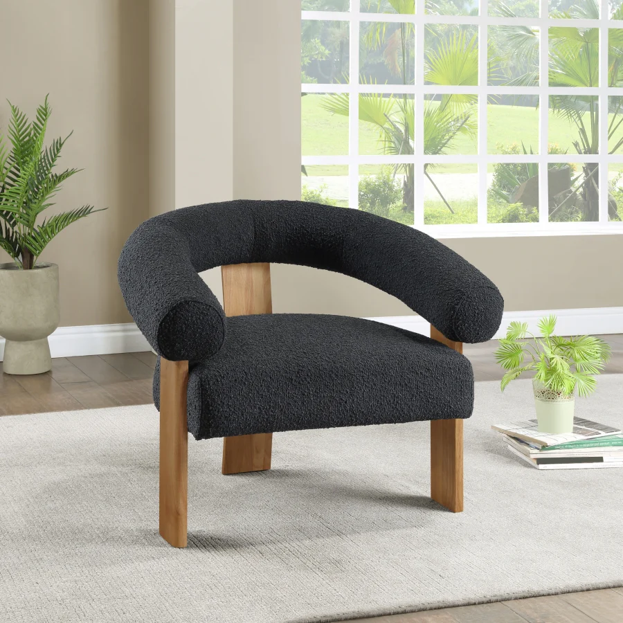 Winston Boucle Fabric Upholstered Accent Chair - Image 2