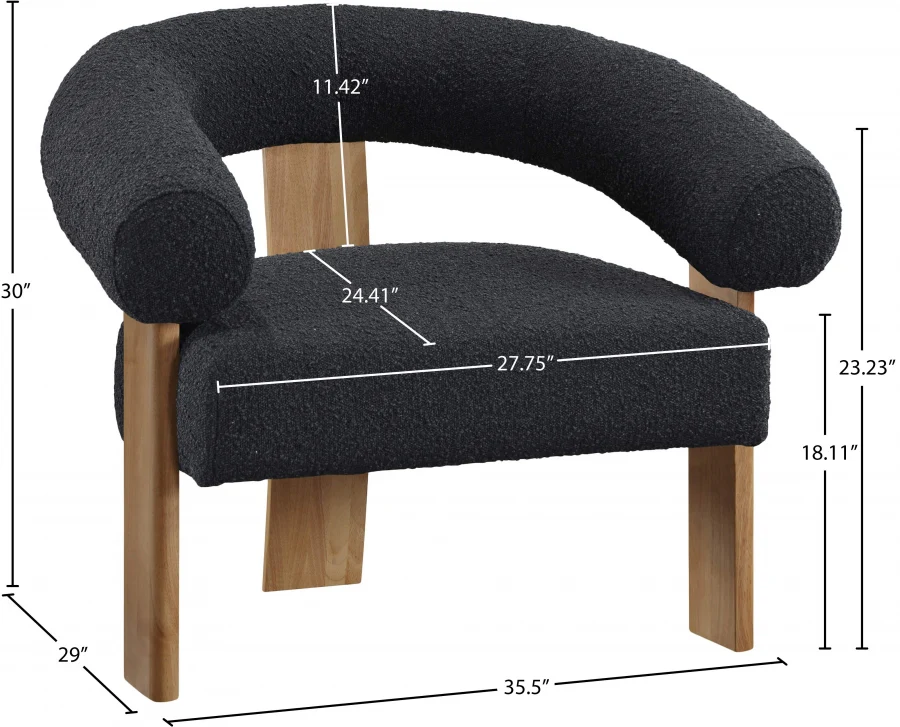 Winston Boucle Fabric Upholstered Accent Chair - Image 8