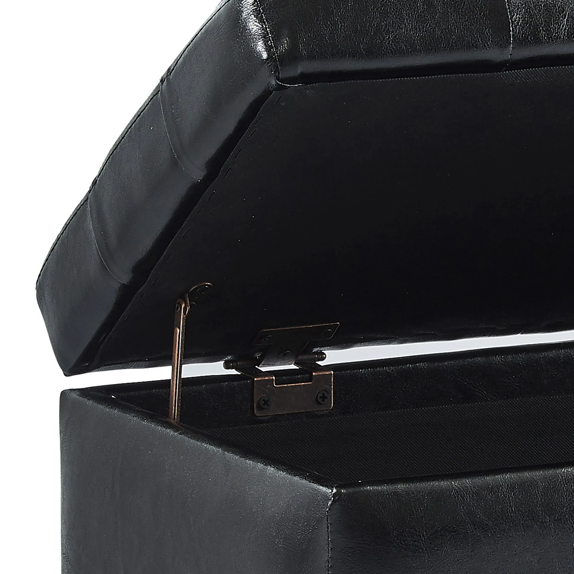 Winston Rectangular Storage Ottoman Bench in Black - Image 6