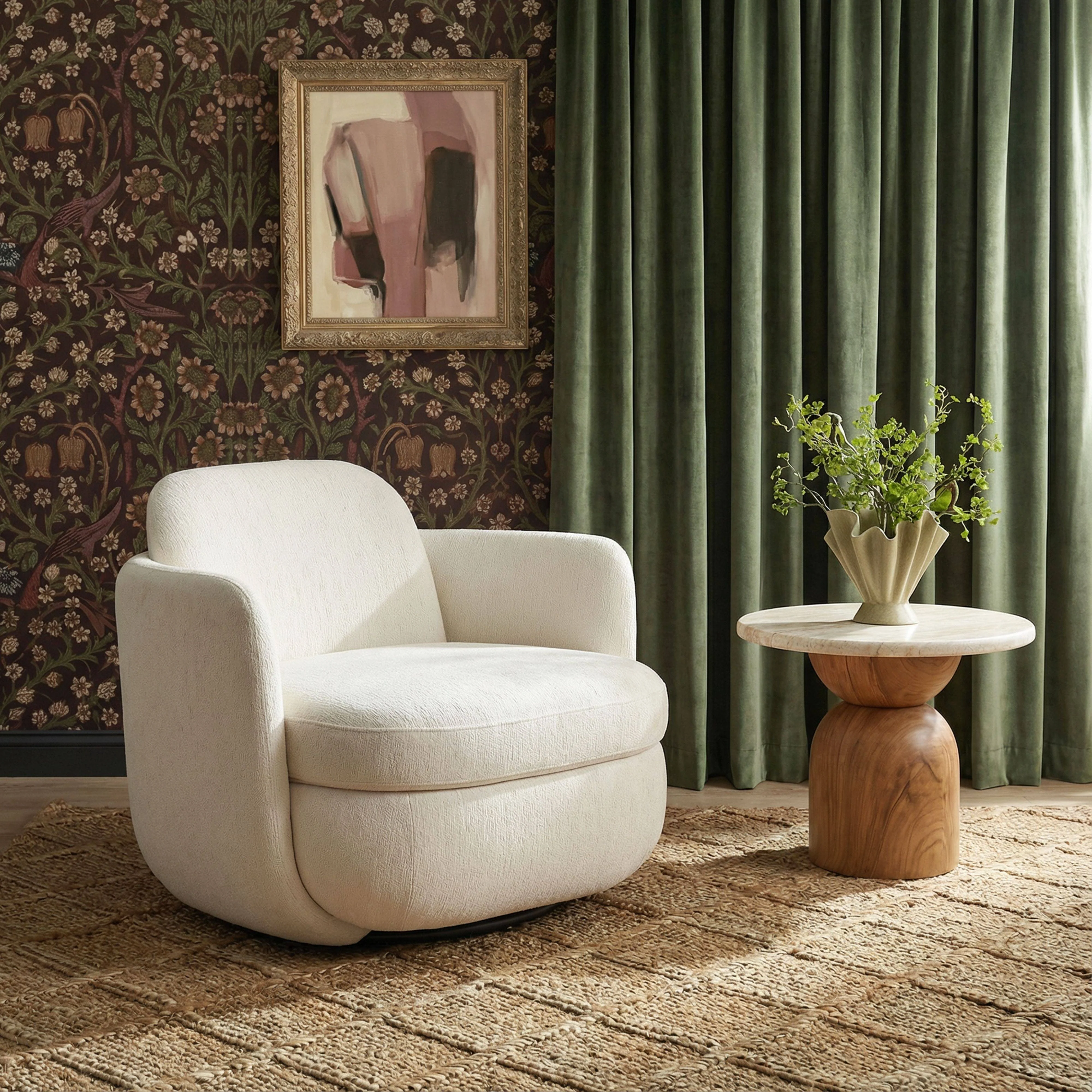 Wolfie Performance Chenille Swivel Accent Chair - Image 10