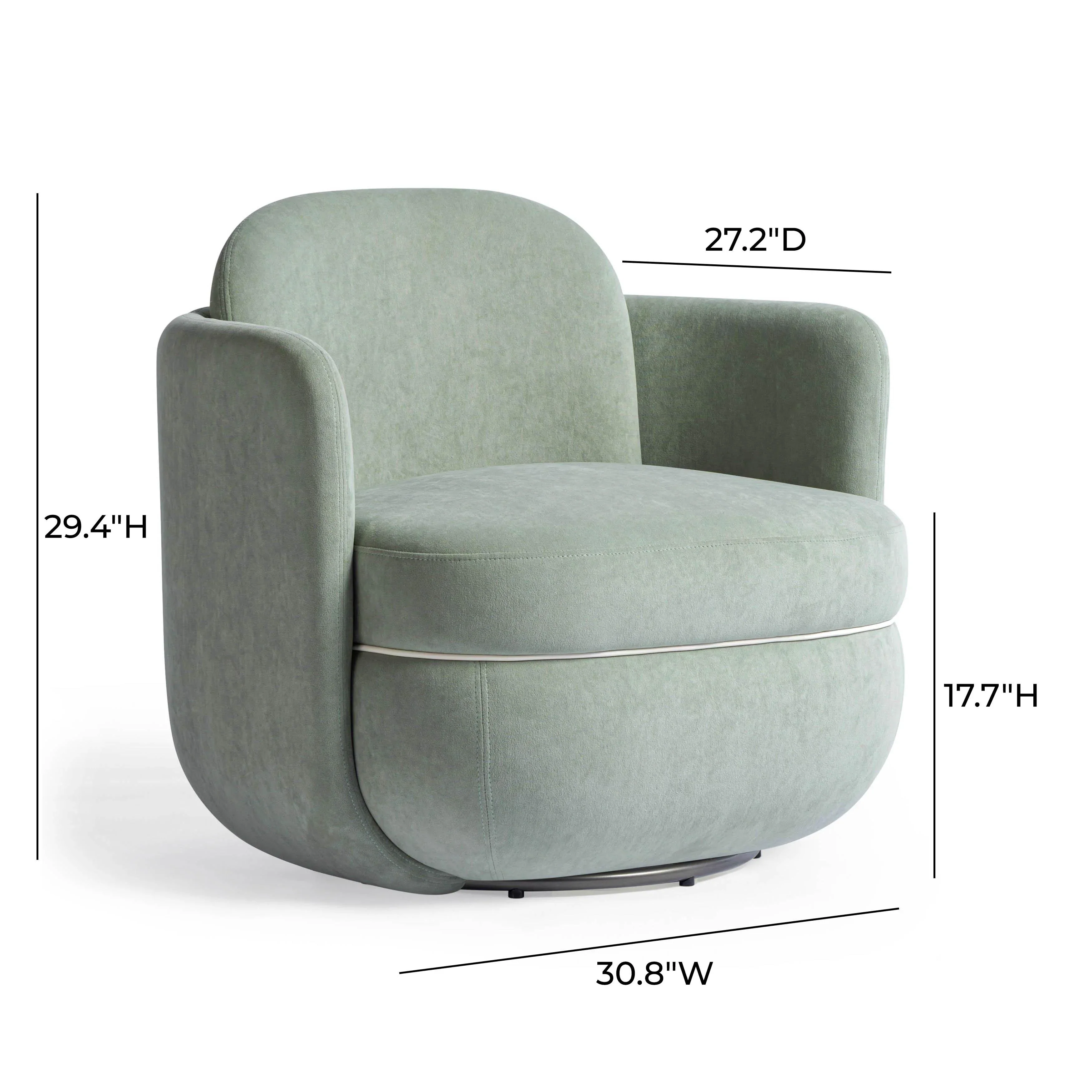 Wolfie Performance Velvet Swivel Accent Chair - Image 13