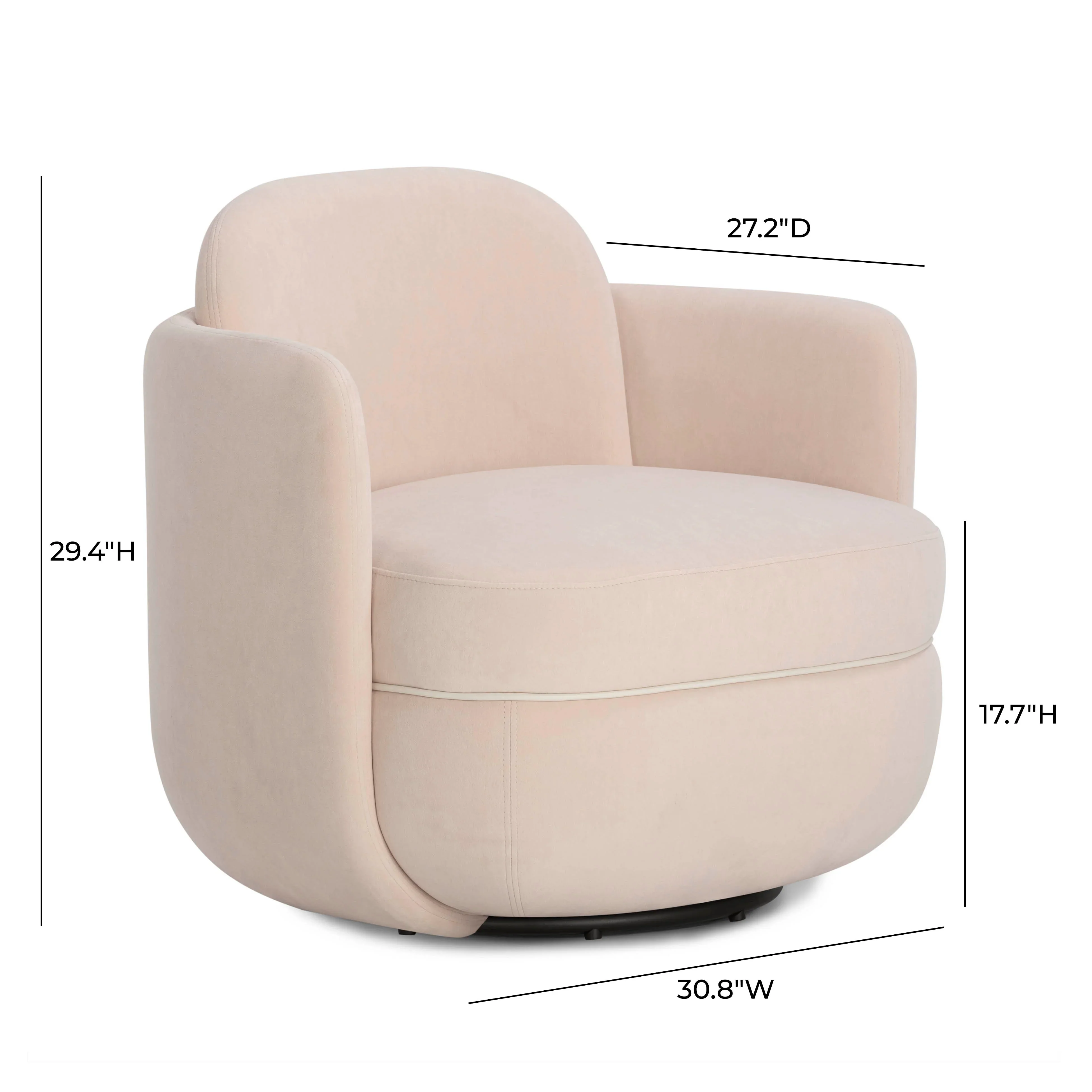 Wolfie Performance Velvet Swivel Accent Chair - Image 5
