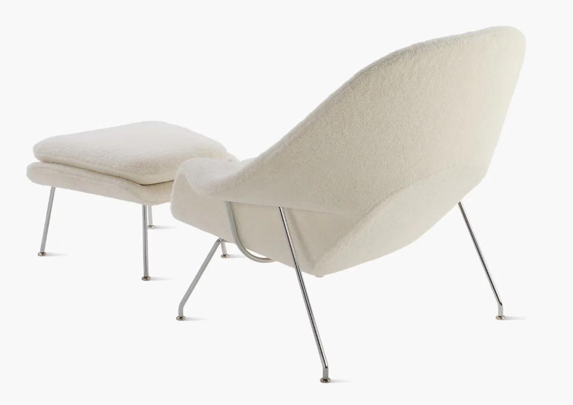 Womb Lounge Chair And Ottoman (Boucle Fabric) - Image 4