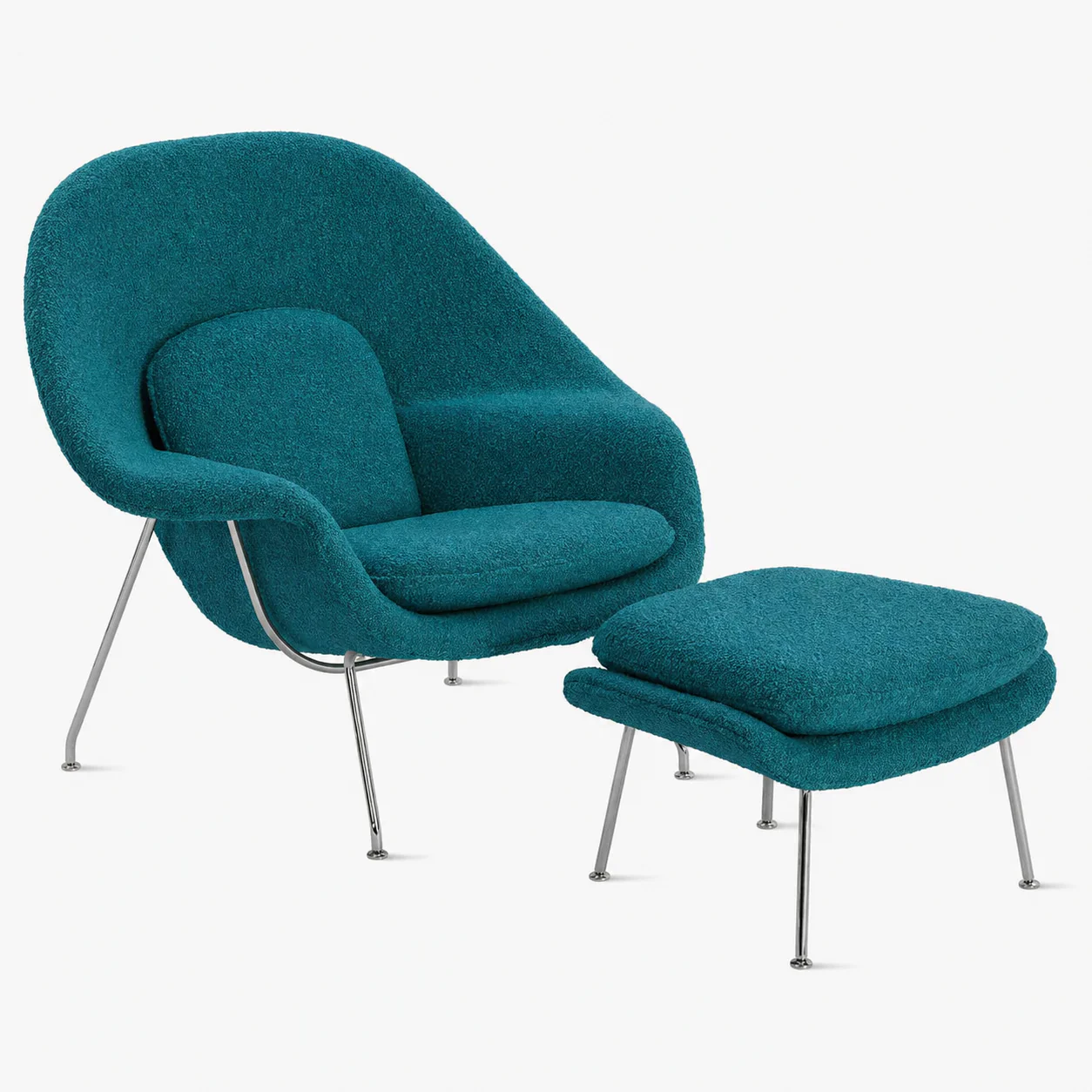 Womb Lounge Chair And Ottoman (Boucle Fabric) - Image 6