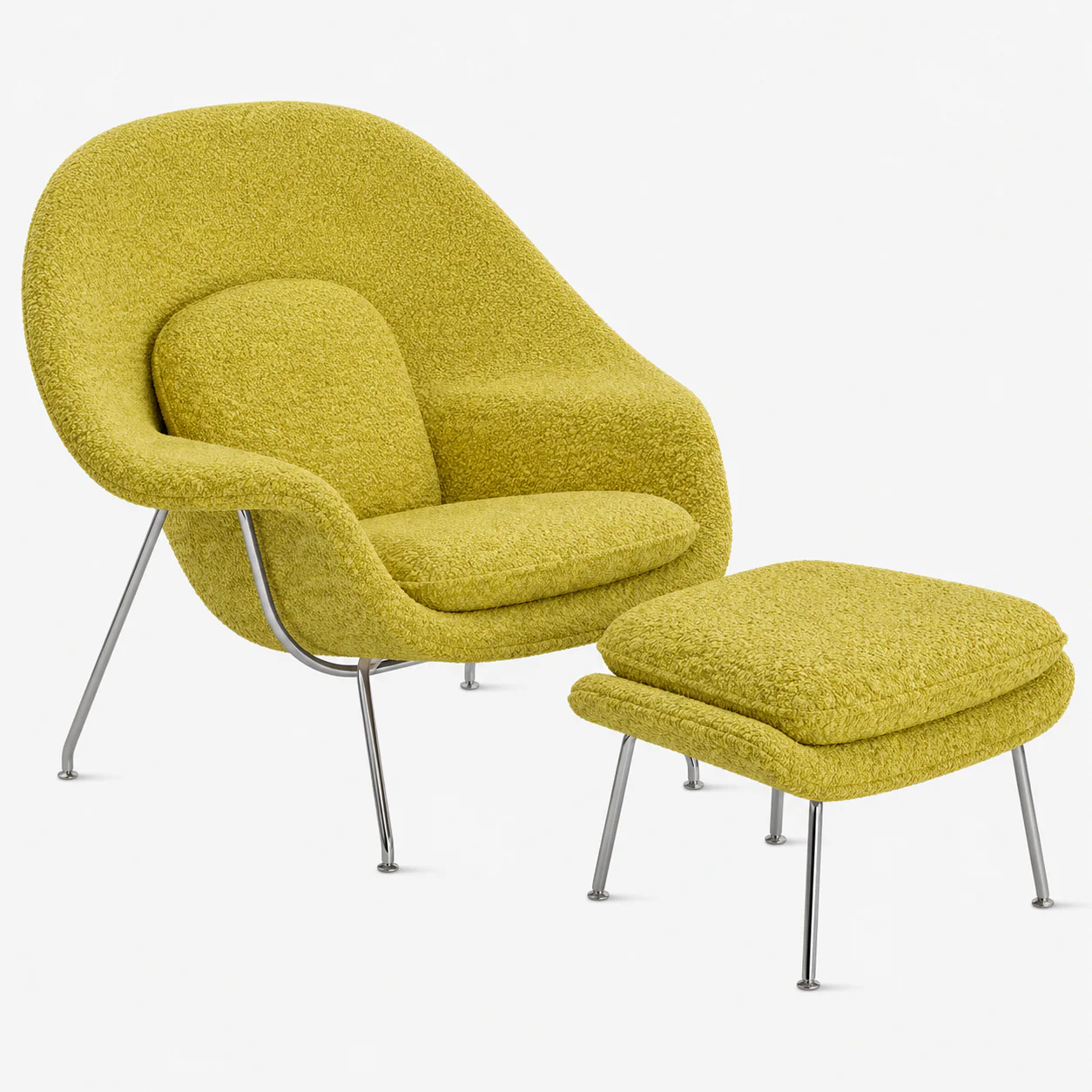 Womb Lounge Chair And Ottoman (Boucle Fabric) - Image 8