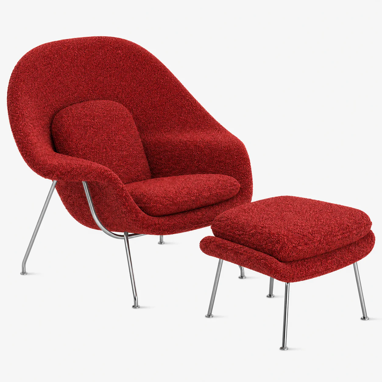 Womb Lounge Chair And Ottoman (Boucle Fabric) - Image 9