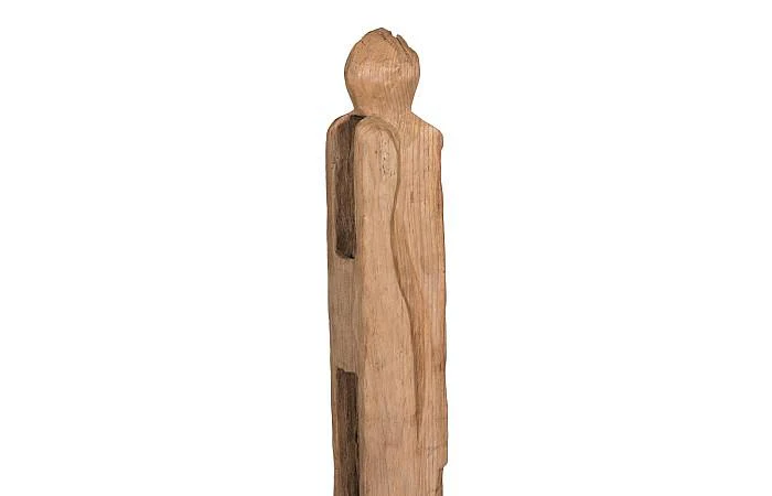 Wood Sculpture on Base, Natural - Image 4