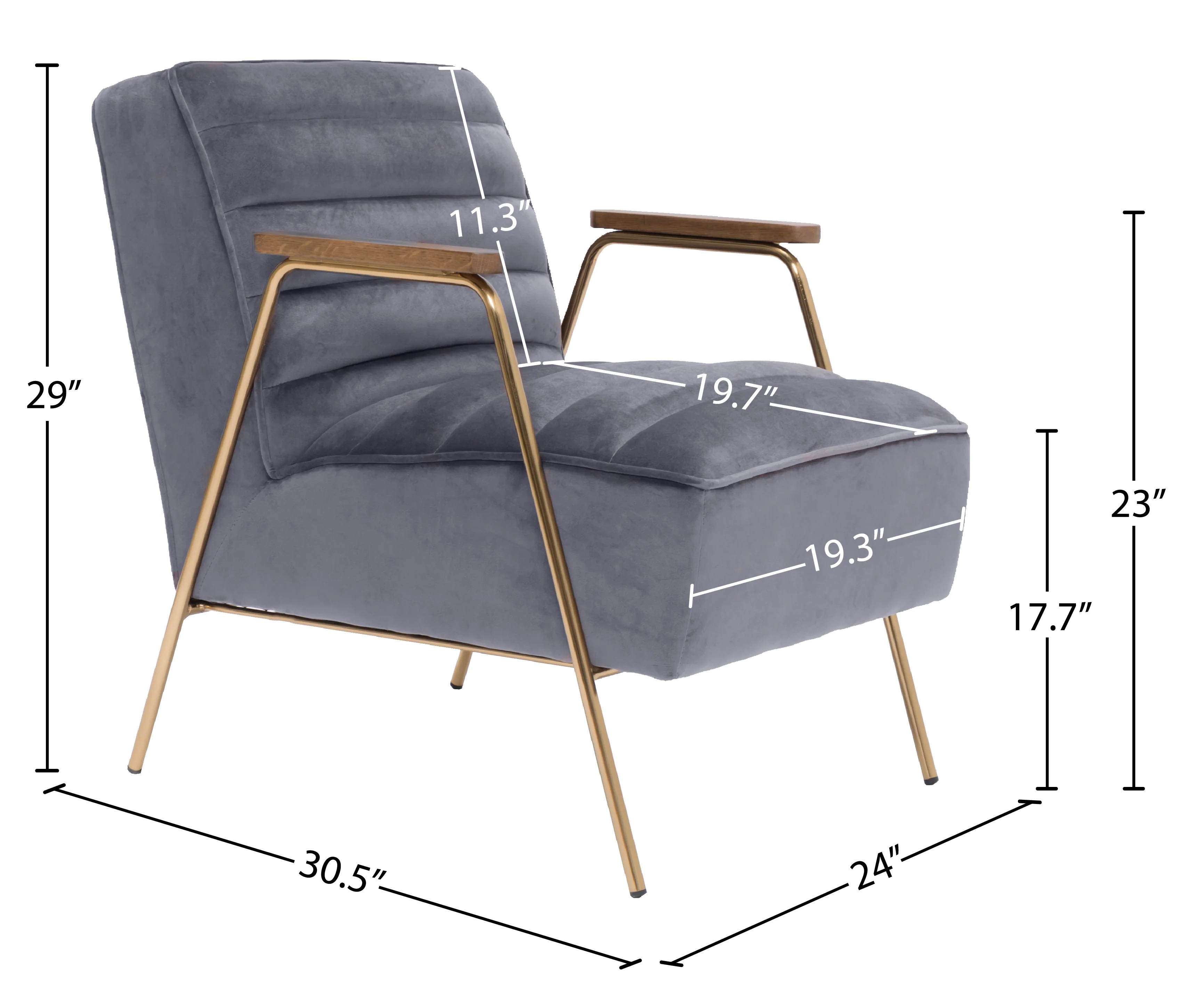 Woodford Velvet Upholstered Accent Chair - Image 13