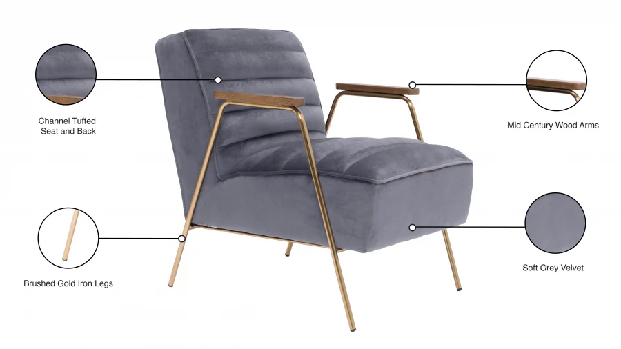 Woodford Velvet Upholstered Accent Chair - Image 14