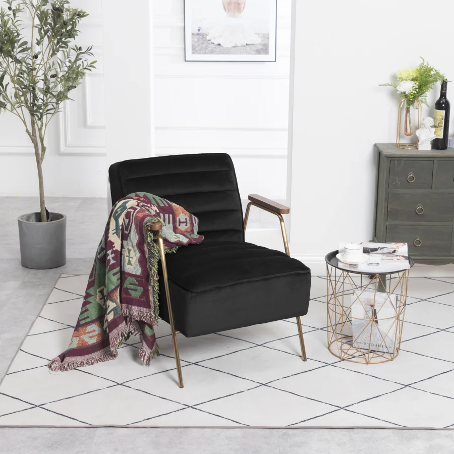 Woodford Velvet Upholstered Accent Chair - Image 2