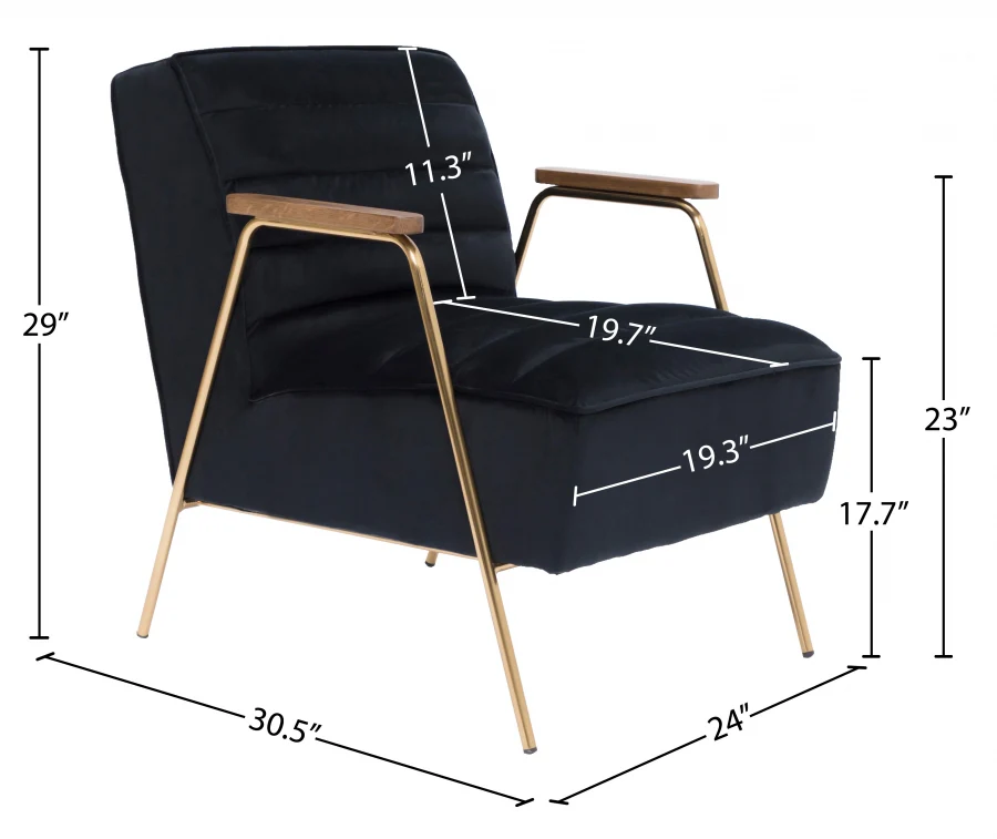 Woodford Velvet Upholstered Accent Chair - Image 6
