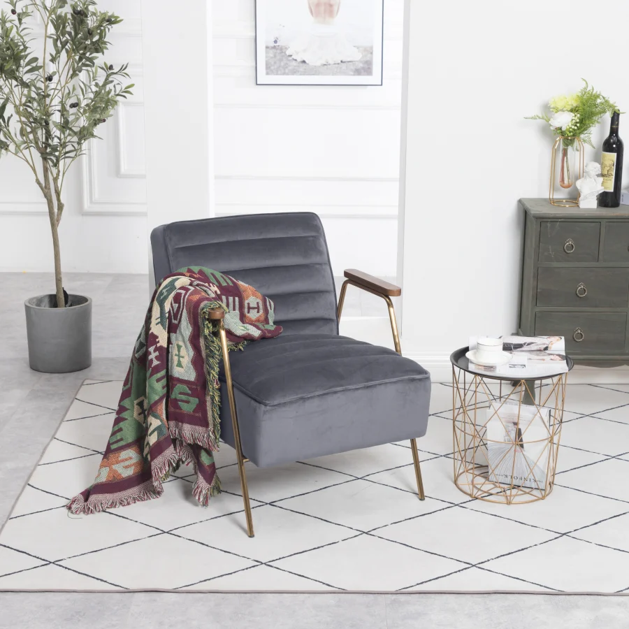 Woodford Velvet Upholstered Accent Chair - Image 9