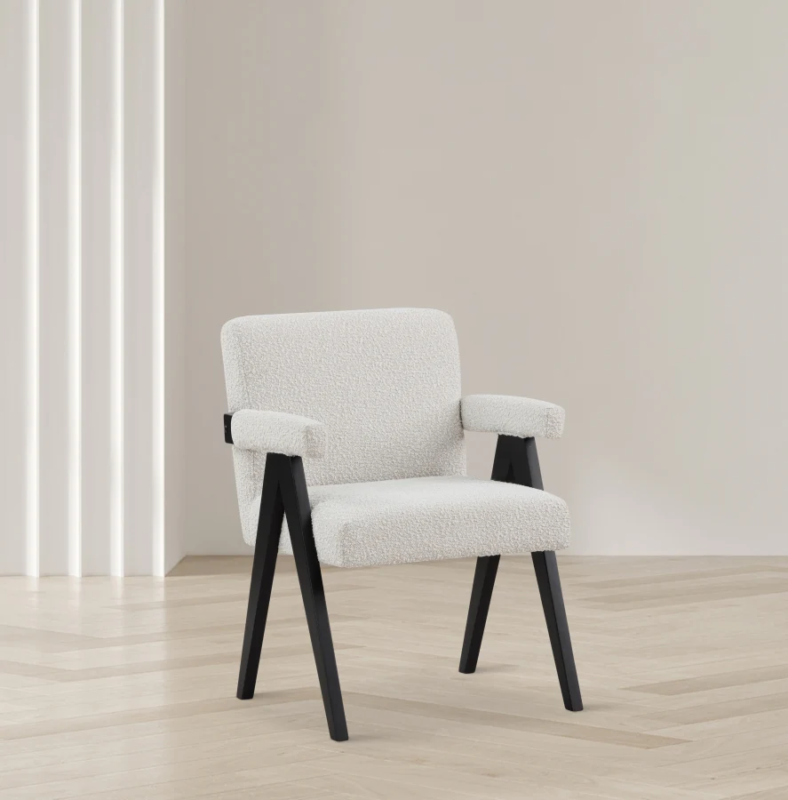 Woodloch Boucle Fabric Upholstered Accent Chair - Image 11