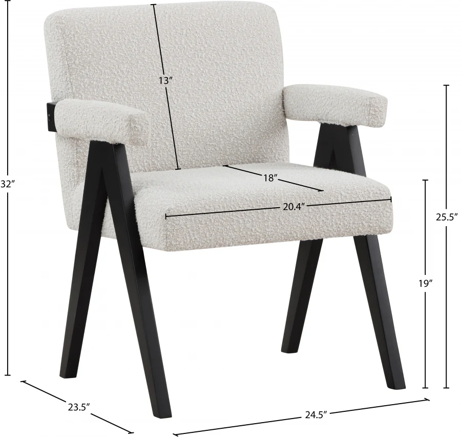 Woodloch Boucle Fabric Upholstered Accent Chair - Image 17