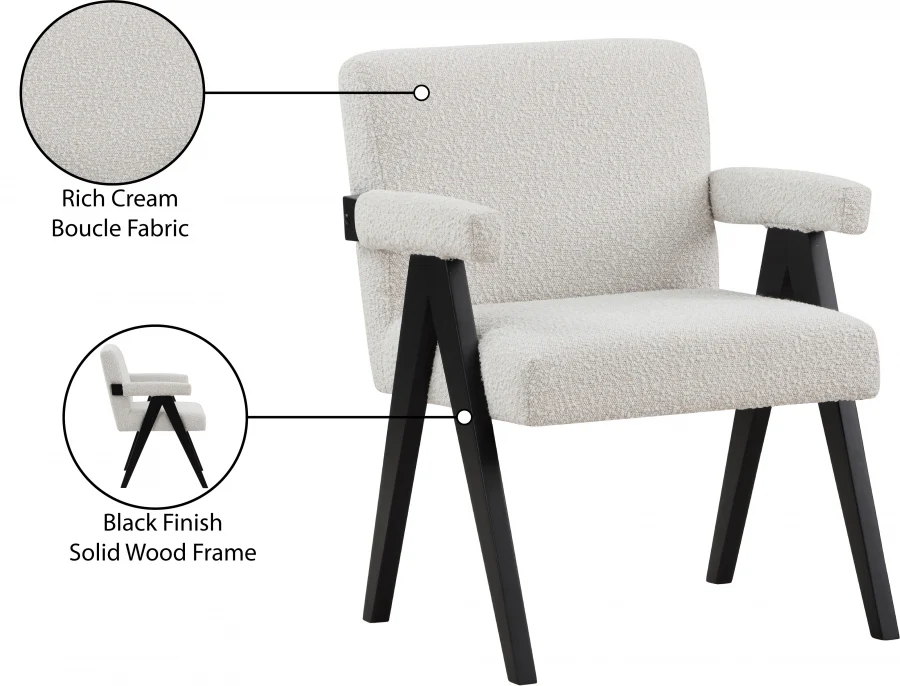 Woodloch Boucle Fabric Upholstered Accent Chair - Image 18