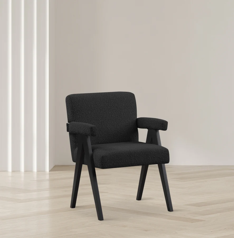 Woodloch Boucle Fabric Upholstered Accent Chair - Image 2