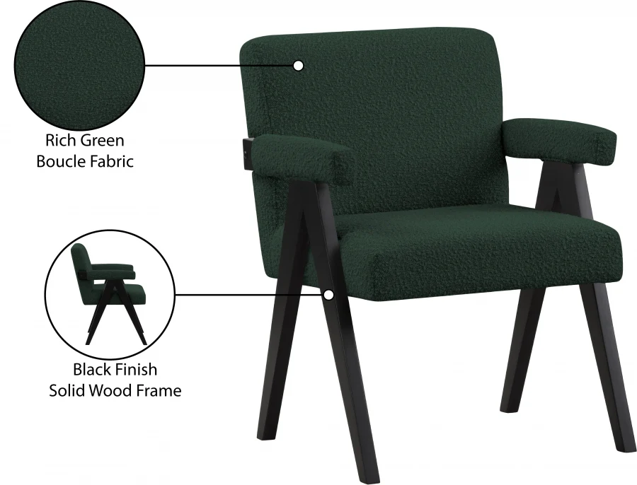Woodloch Boucle Fabric Upholstered Accent Chair - Image 27