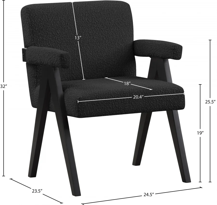 Woodloch Boucle Fabric Upholstered Accent Chair - Image 8