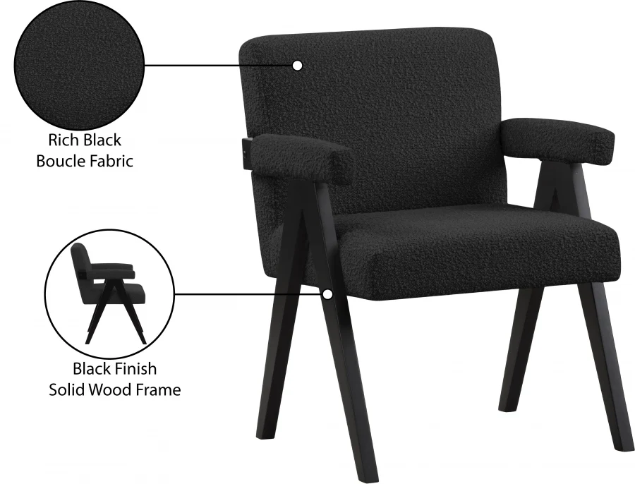 Woodloch Boucle Fabric Upholstered Accent Chair - Image 9