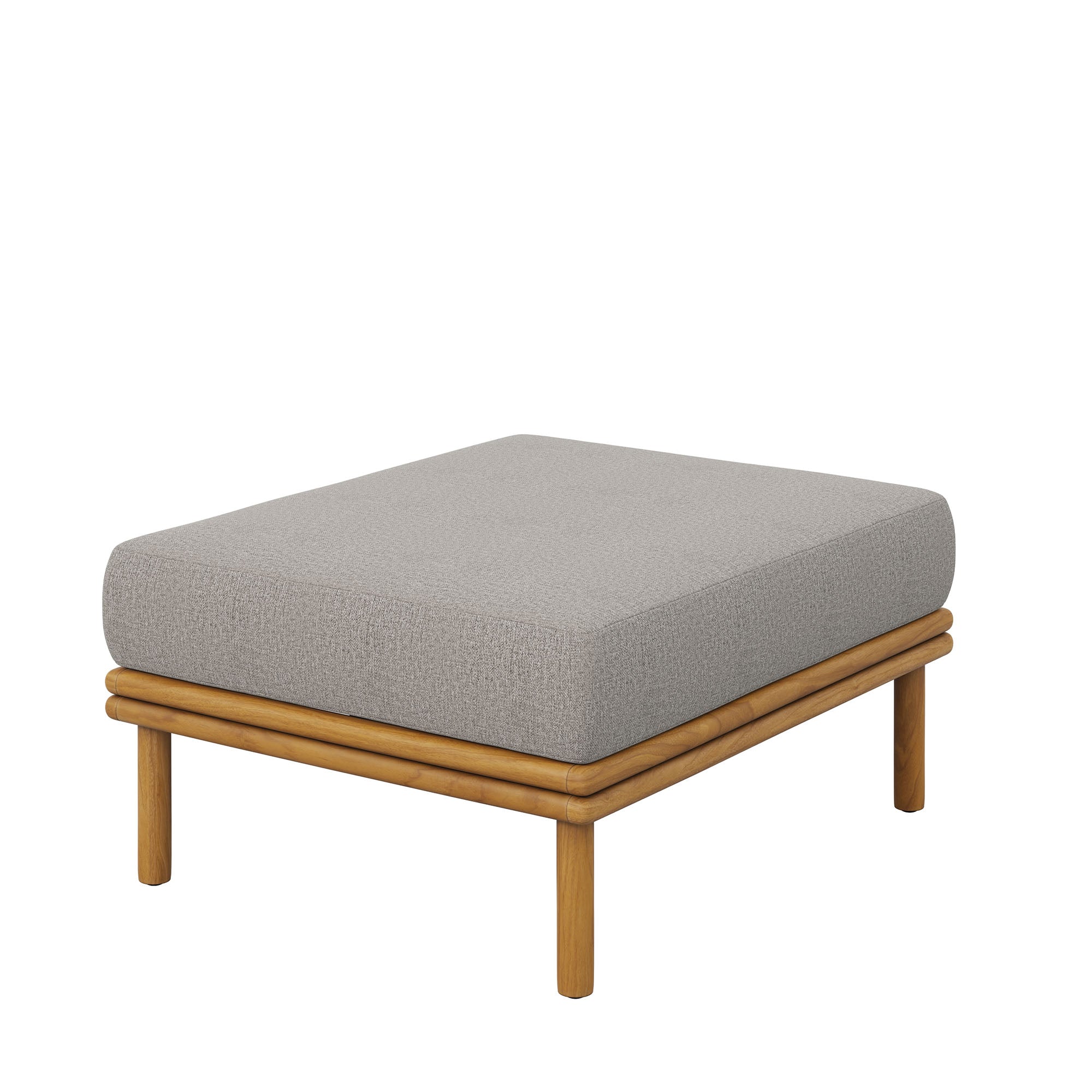 Wren 2-Piece Outdoor Patio Teak Wood Sofa and Ottoman Set - Image 11