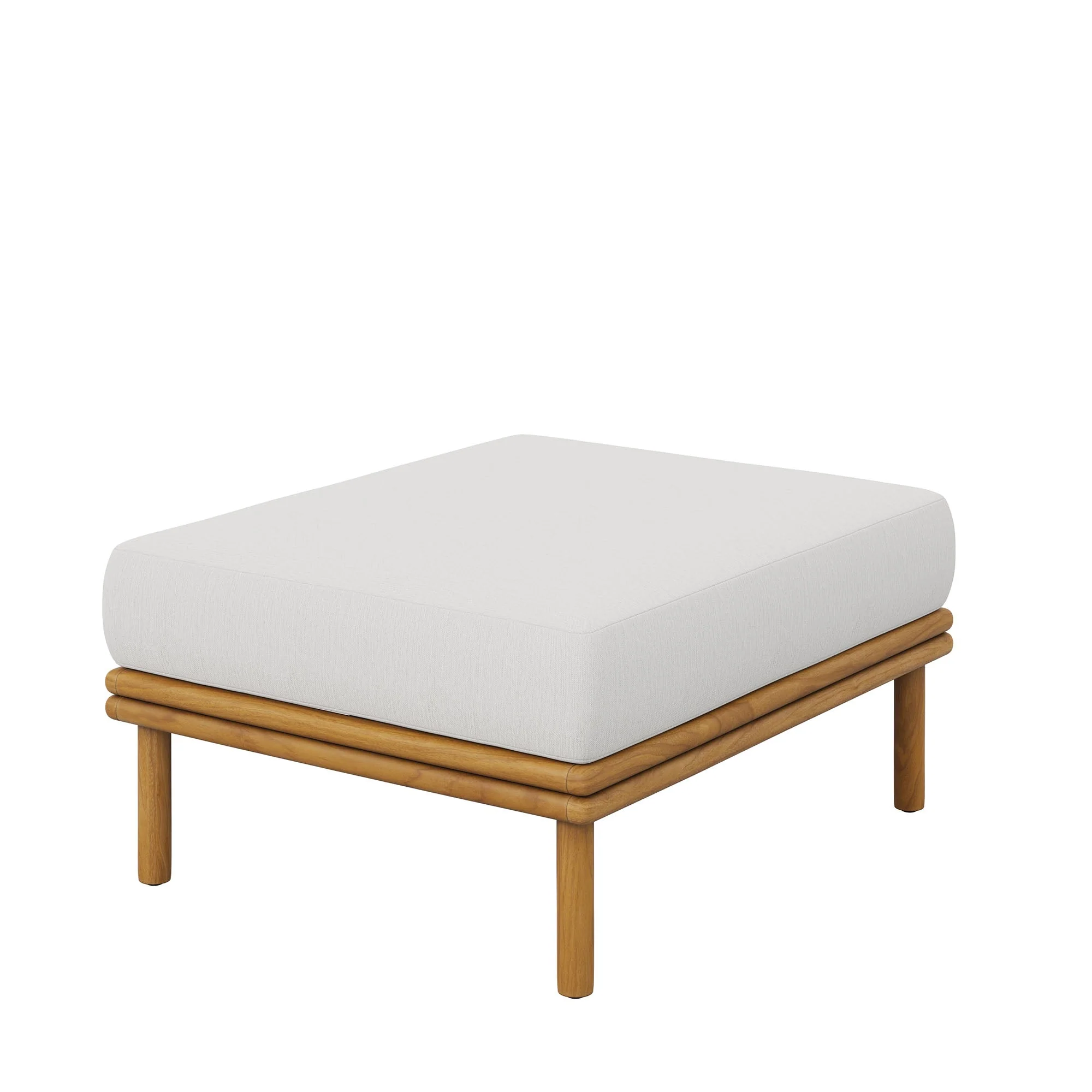 Wren 2-Piece Outdoor Patio Teak Wood Sofa and Ottoman Set - Image 4