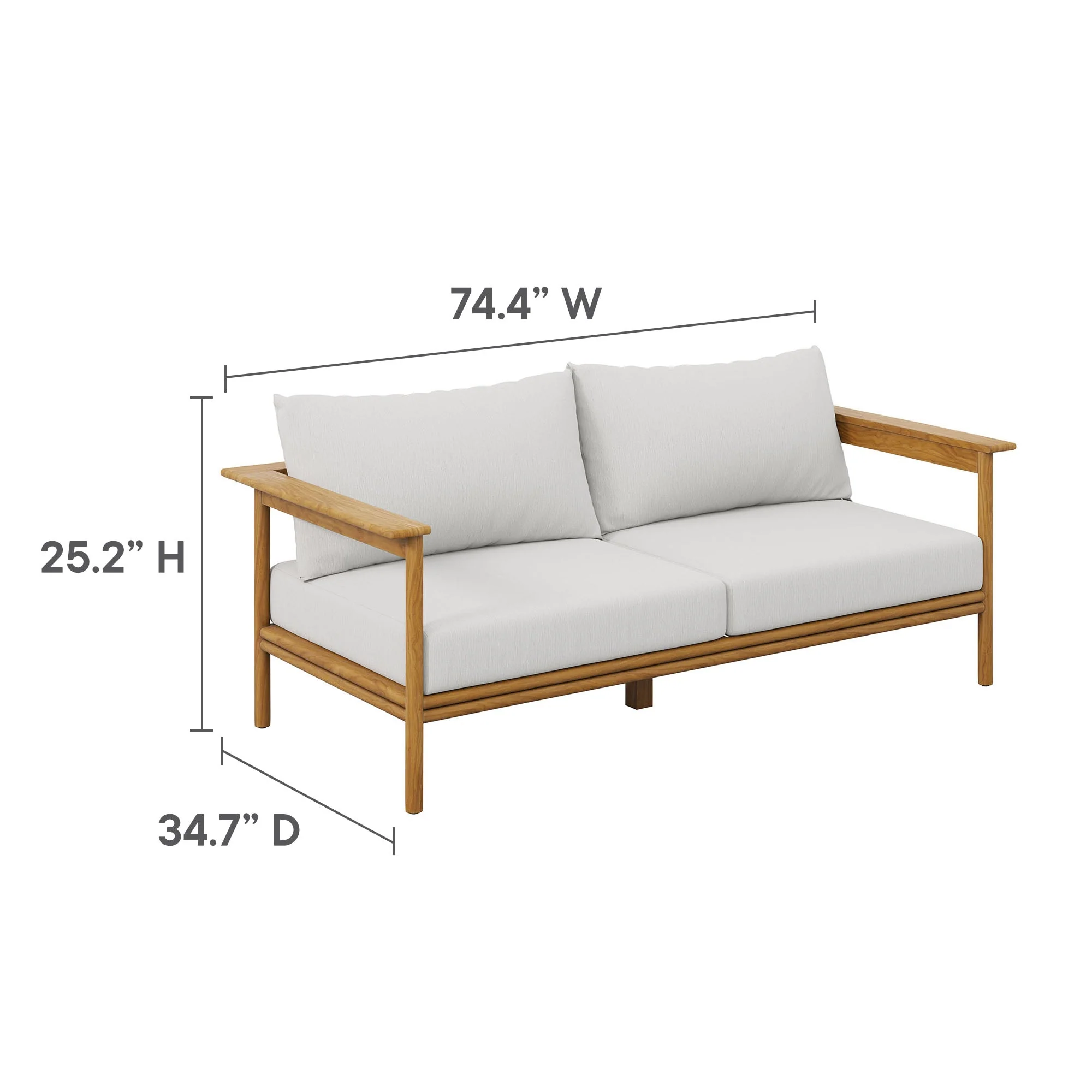 Wren 4-Piece Outdoor Patio Teak Wood Furniture Set - Image 7