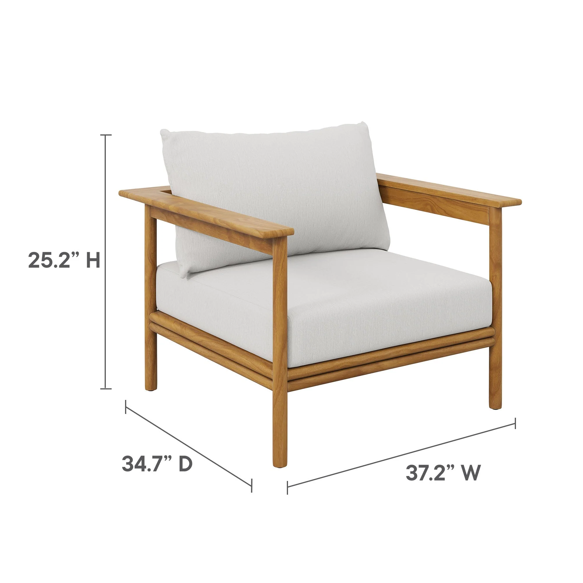 Wren Outdoor Patio Teak Wood Armchair - Image 10